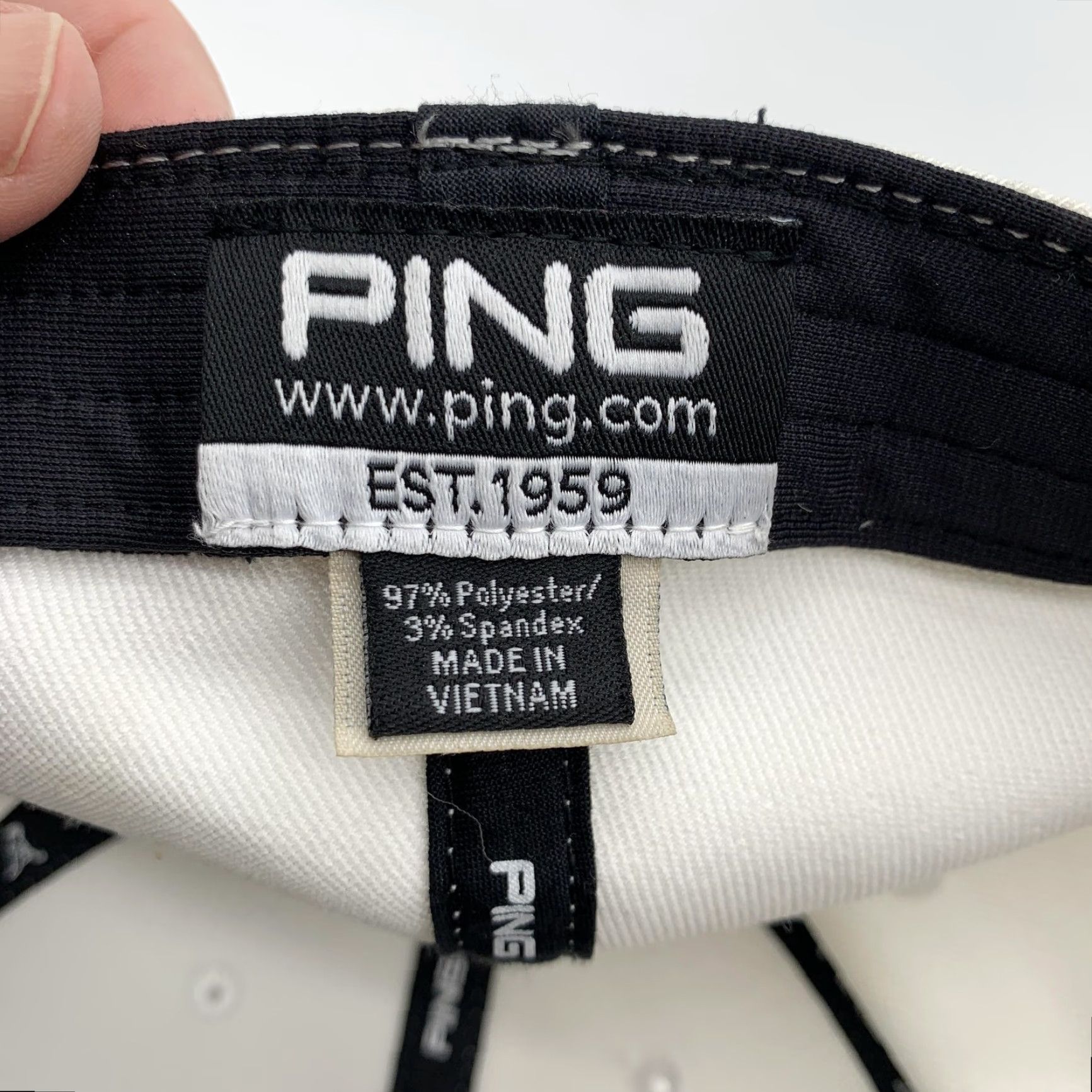 Logo 7 Ping Hat Cap Fitted Mens White Golf Stretch SensorCool Baseball Logo One Size Size ONE SIZE - 4 Thumbnail