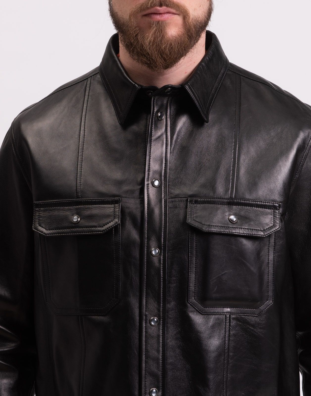 Tom Ford 🪭$7K VALUE🪭Leather Over shirt Jacket Size US L / EU 52-54 / 3 - 3 Thumbnail