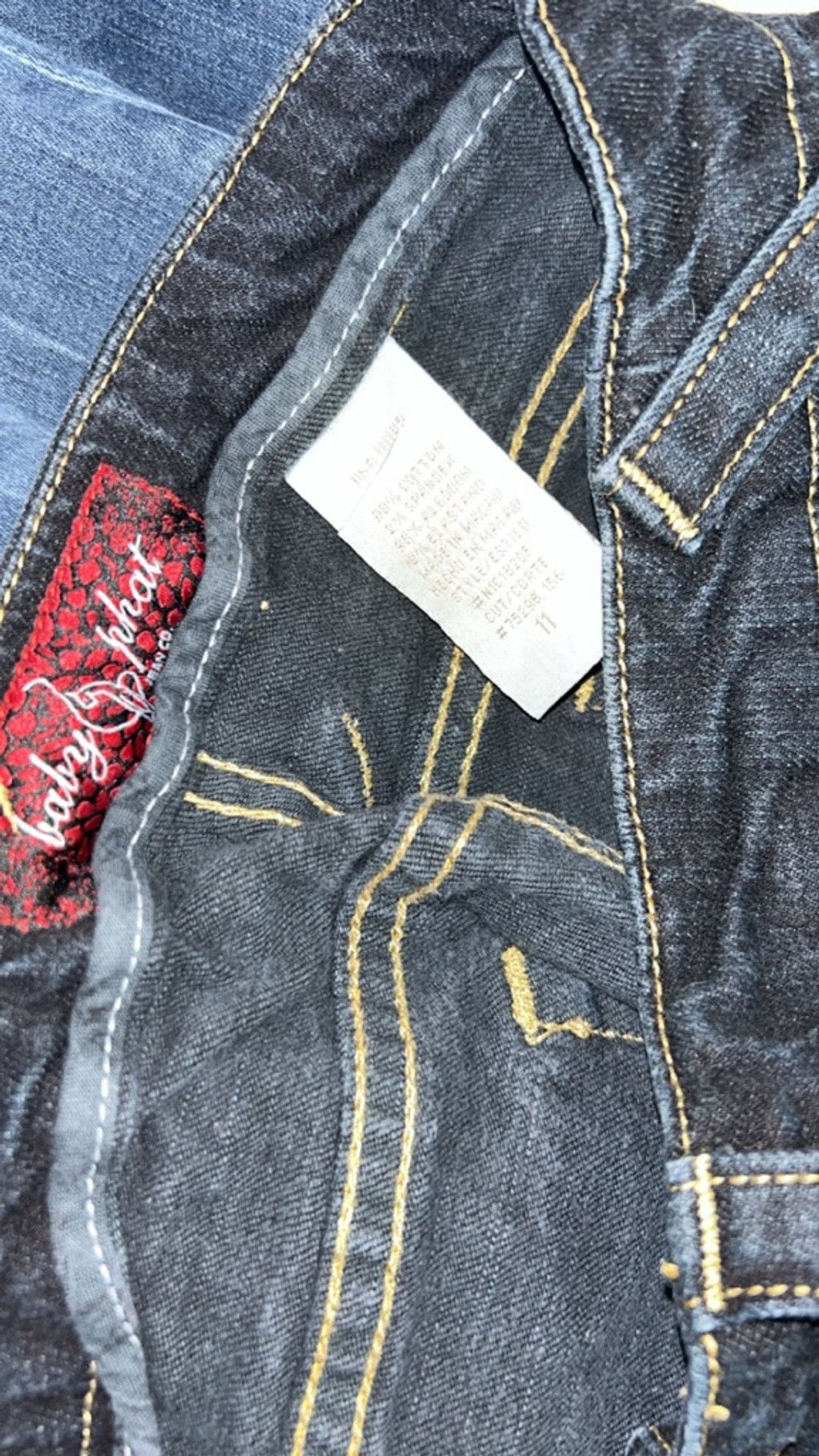 Other Women's Baby Phat Boot Cut Jeans Size 11 Blue w Gold Accents Size 32" / US 10 / IT 46 - 4 Thumbnail