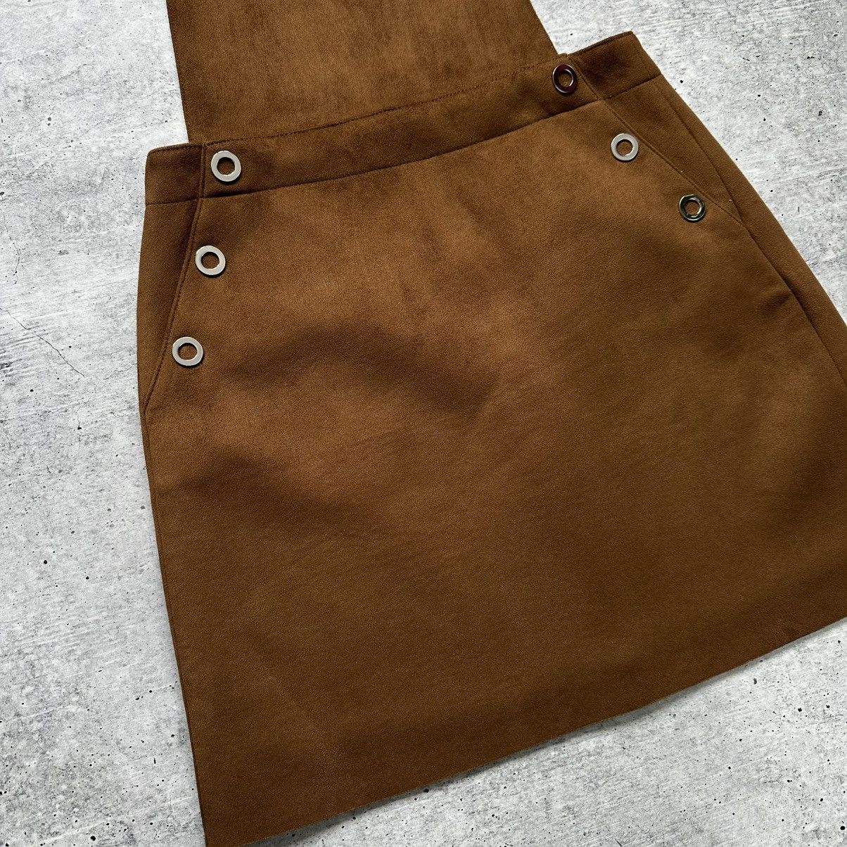 Miss Sixty Miss Sixty Y2K Suede Brown Mini Suspender Skirt Dress Size M Size 27" / US 4 / IT 40 - 3 Thumbnail