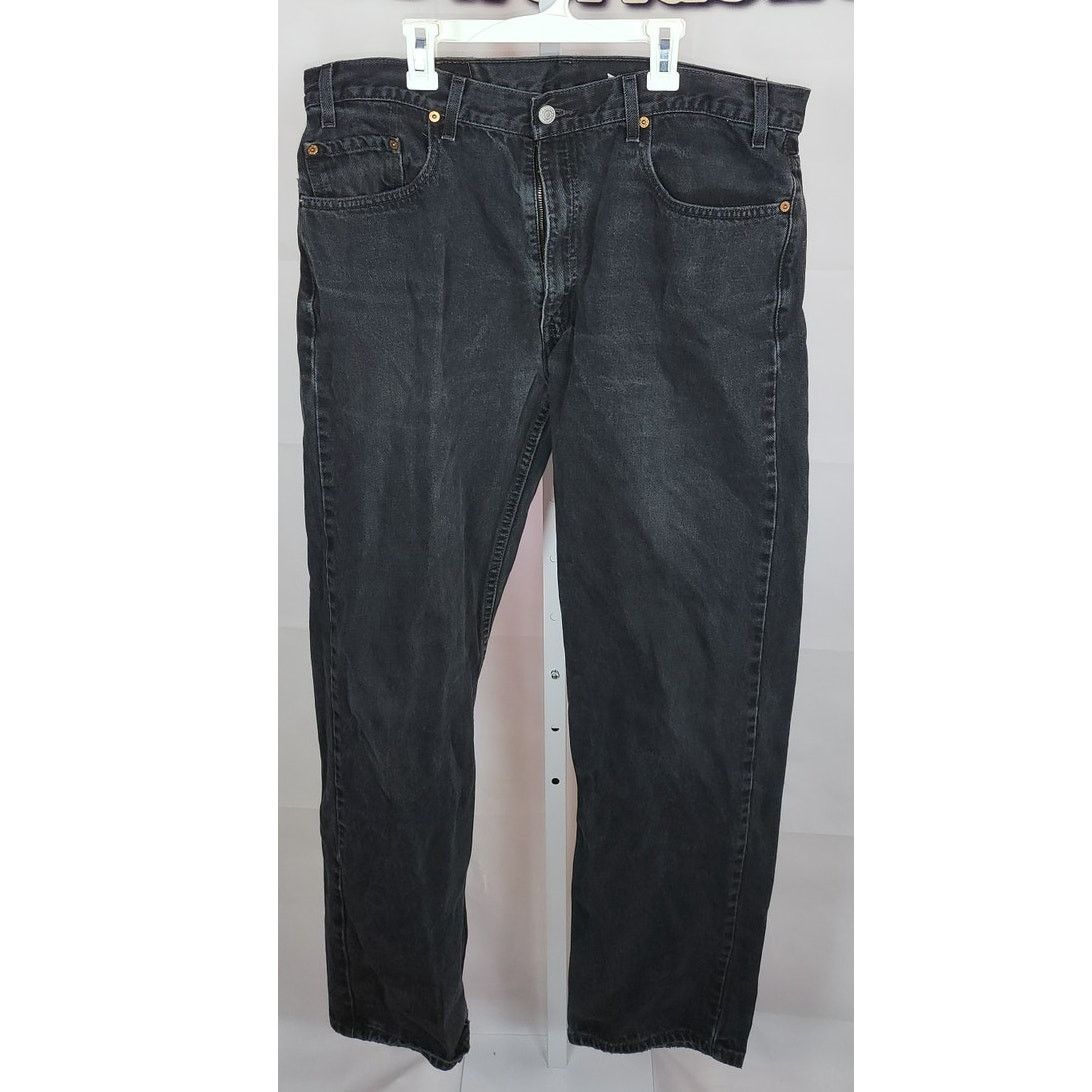 Levi's Levi's 505 Regular Fit Straight Fit Black Jeans Size 38x32 Size US 38 / EU 54 - 2 Thumbnail