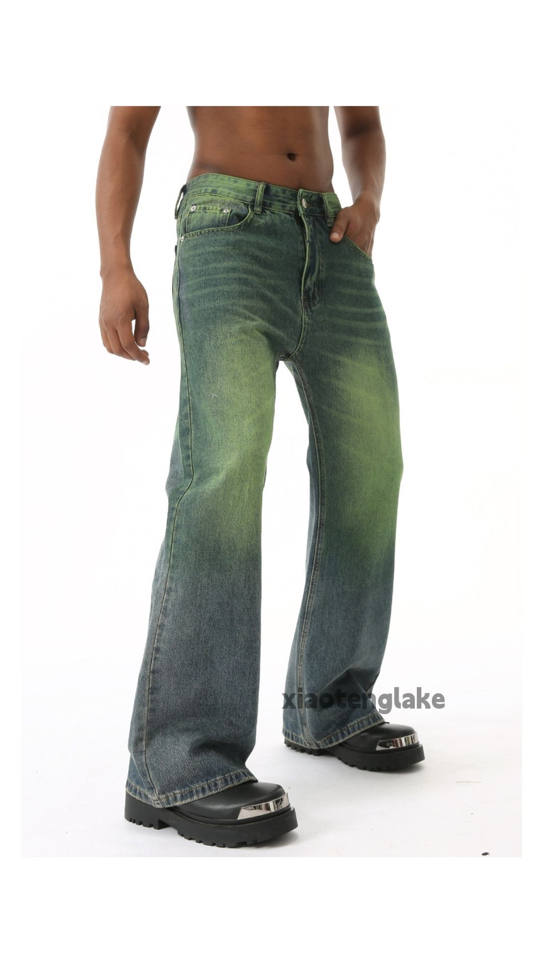 Designer × Jean × Vintage Unisex washed retro y2k punk grunge bootcut jeans Size US 32 / EU 48 - 7 Thumbnail