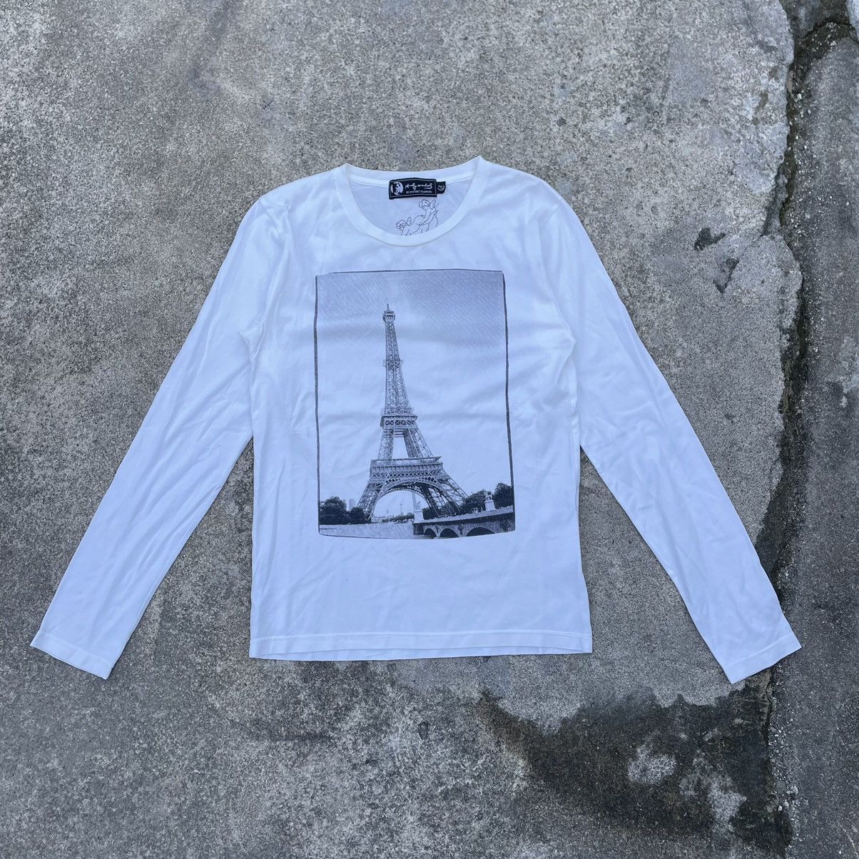 image of Andy Warhol Eiffel Tower Image Tee in White, Men's (Size XS)