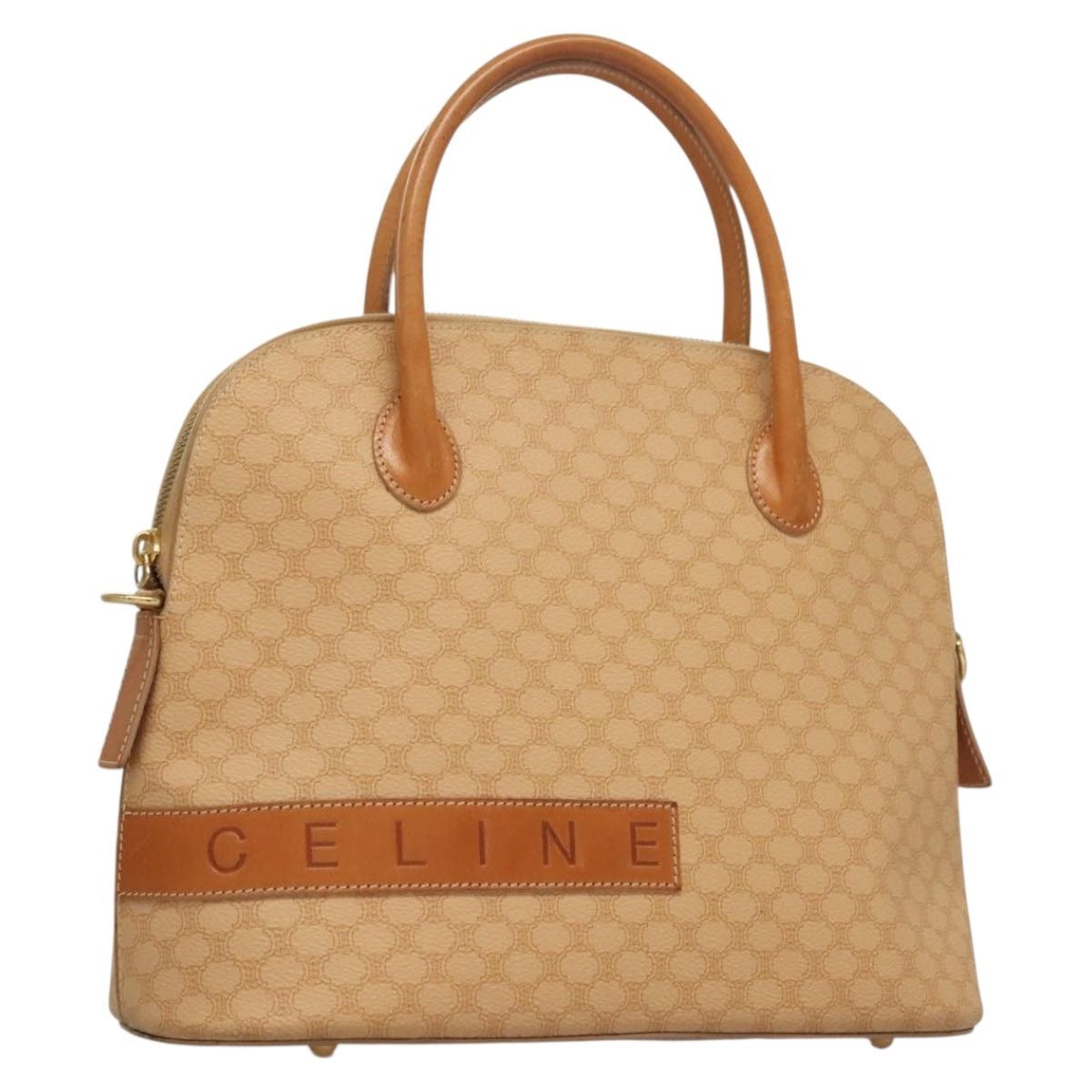 Celine CELINE Macadam Canvas Hand Bag Pvc Leather Beige Size ONE SIZE - 1 Thumbnail
