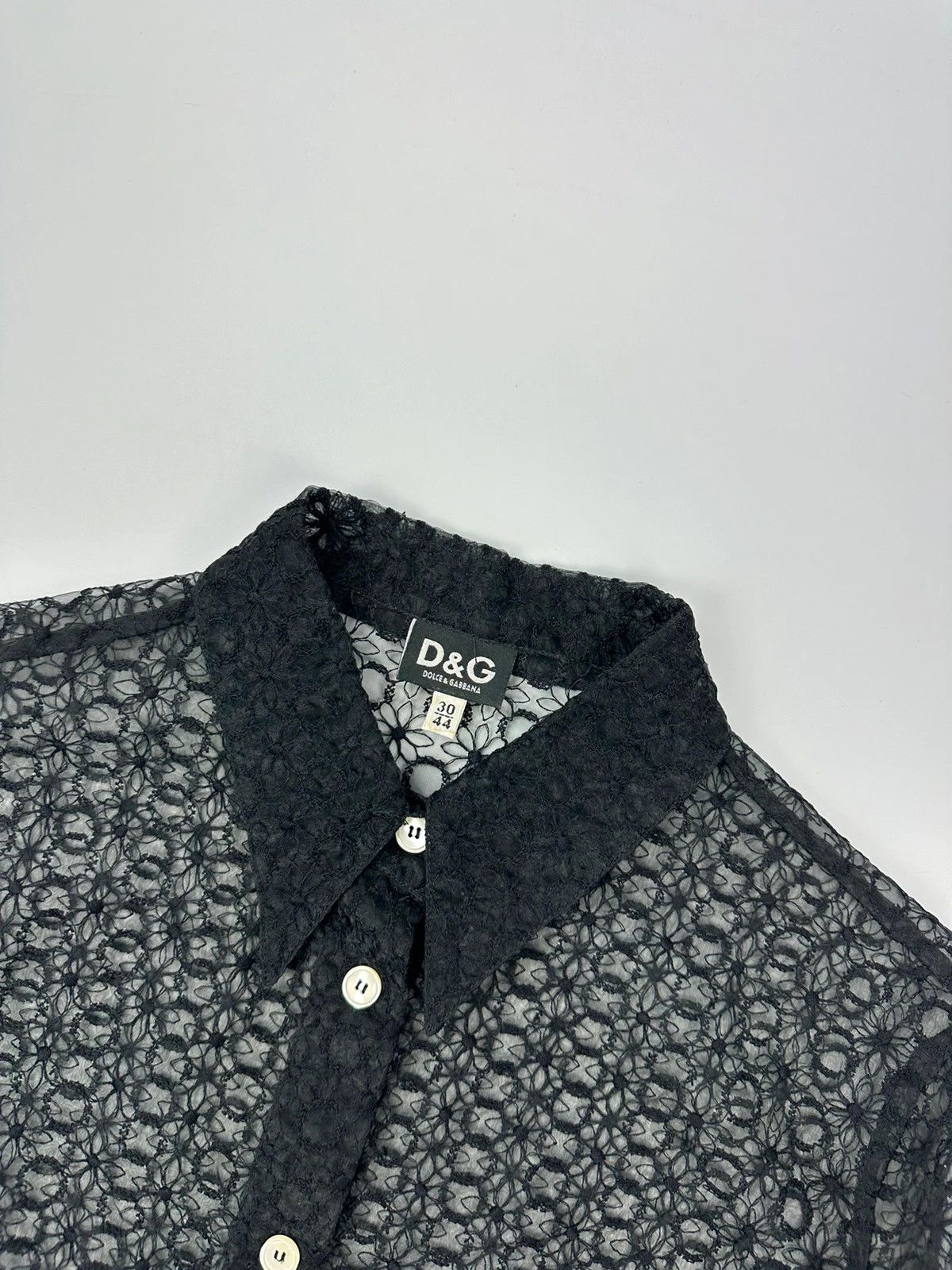 Dolce & Gabbana Dolce & Gabbana 00’s Laces Mesh See Trough Black Shirt Size US S / EU 44-46 / 1 - 2 Thumbnail