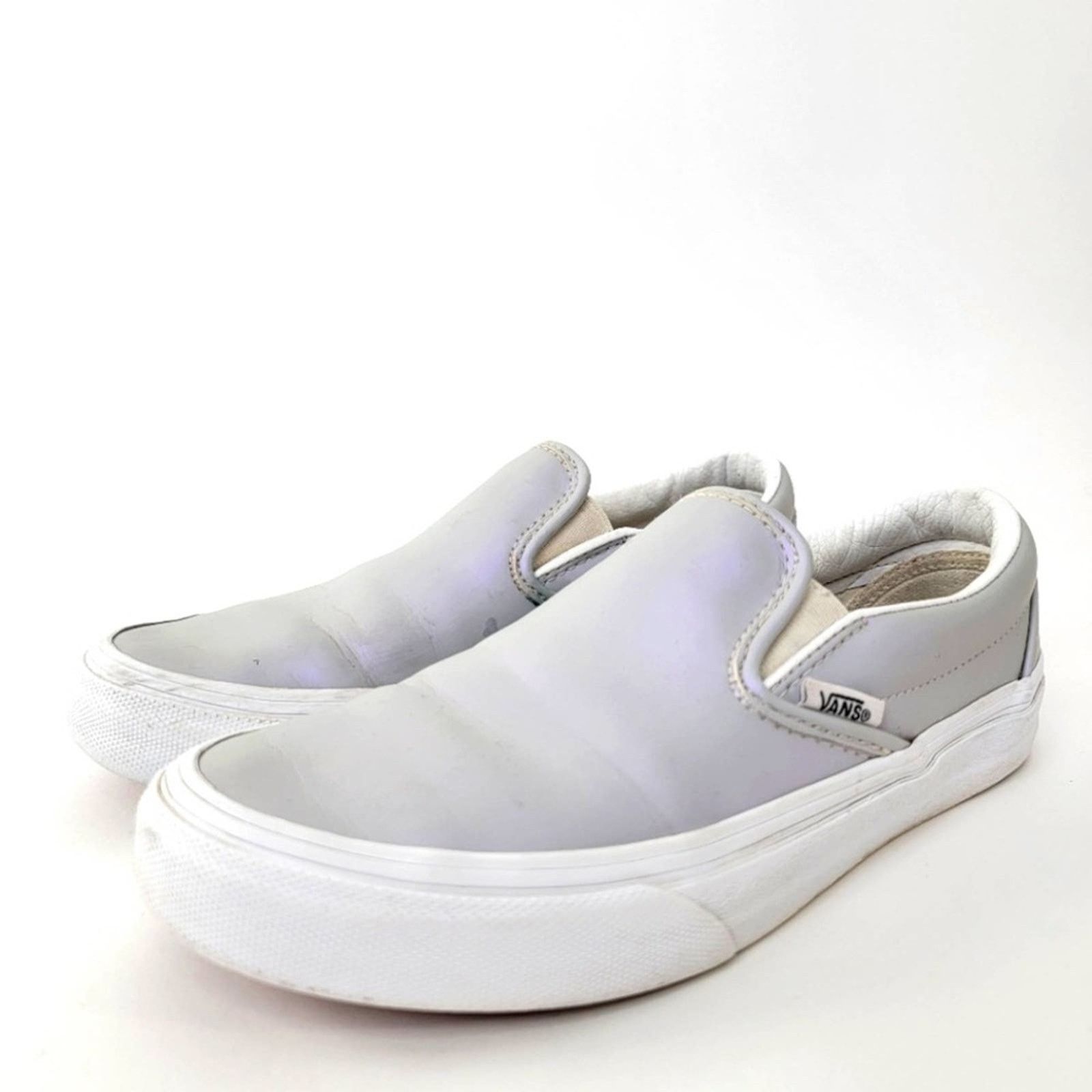 Vans Vans Slip-On Iridescent Metallic Grey & White Skate Shoes Size US 6.5 / IT 36.5 - 1 Thumbnail