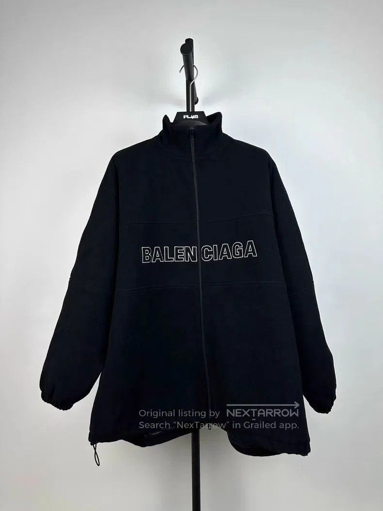 Balenciaga Balenciaga Black Letter Lamb Wool Coat. Size US XL / EU 56 / 4 - 1 Thumbnail