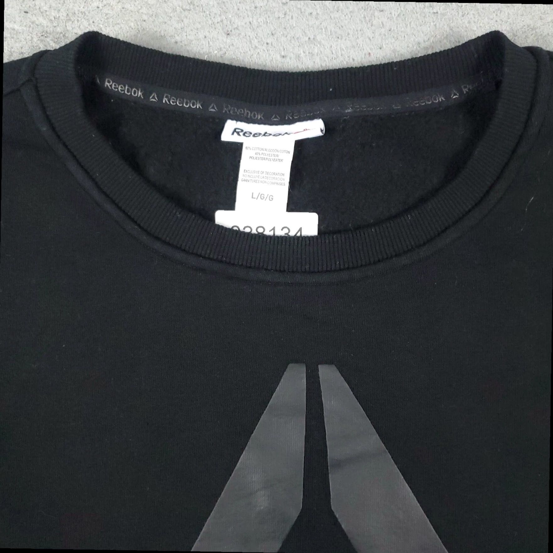 Reebok Reebok Womens Large Casual Black Pullover Sweatshirt Size L / US 10 / IT 46 - 3 Thumbnail