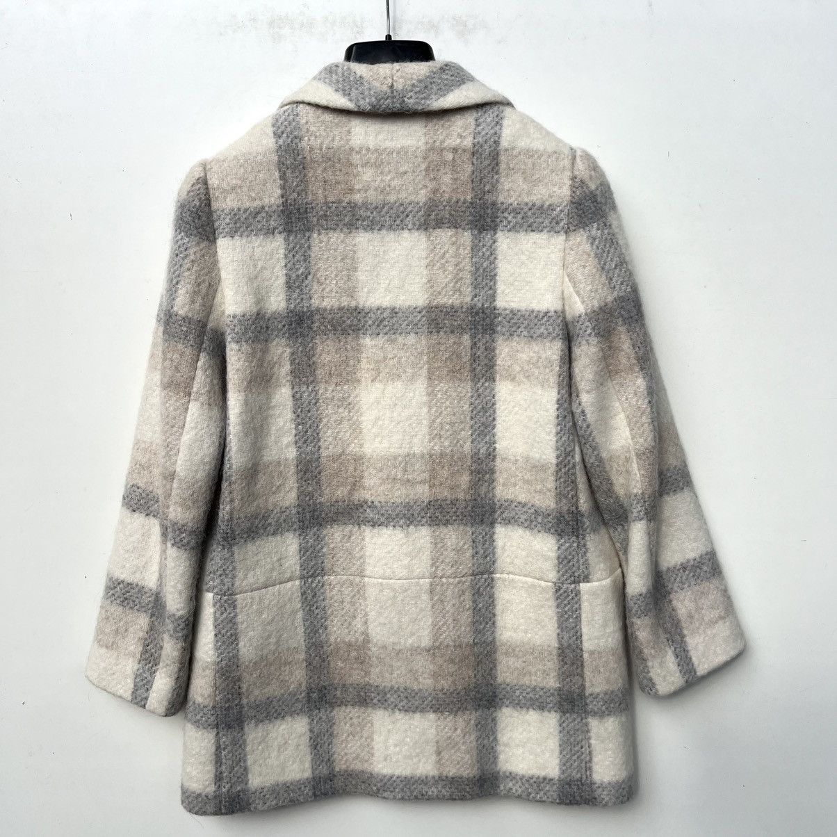 Sezane Sezane Wool Plaid Print Faux Fur Coat Size XS / US 0-2 / IT 36-38 - 6 Thumbnail