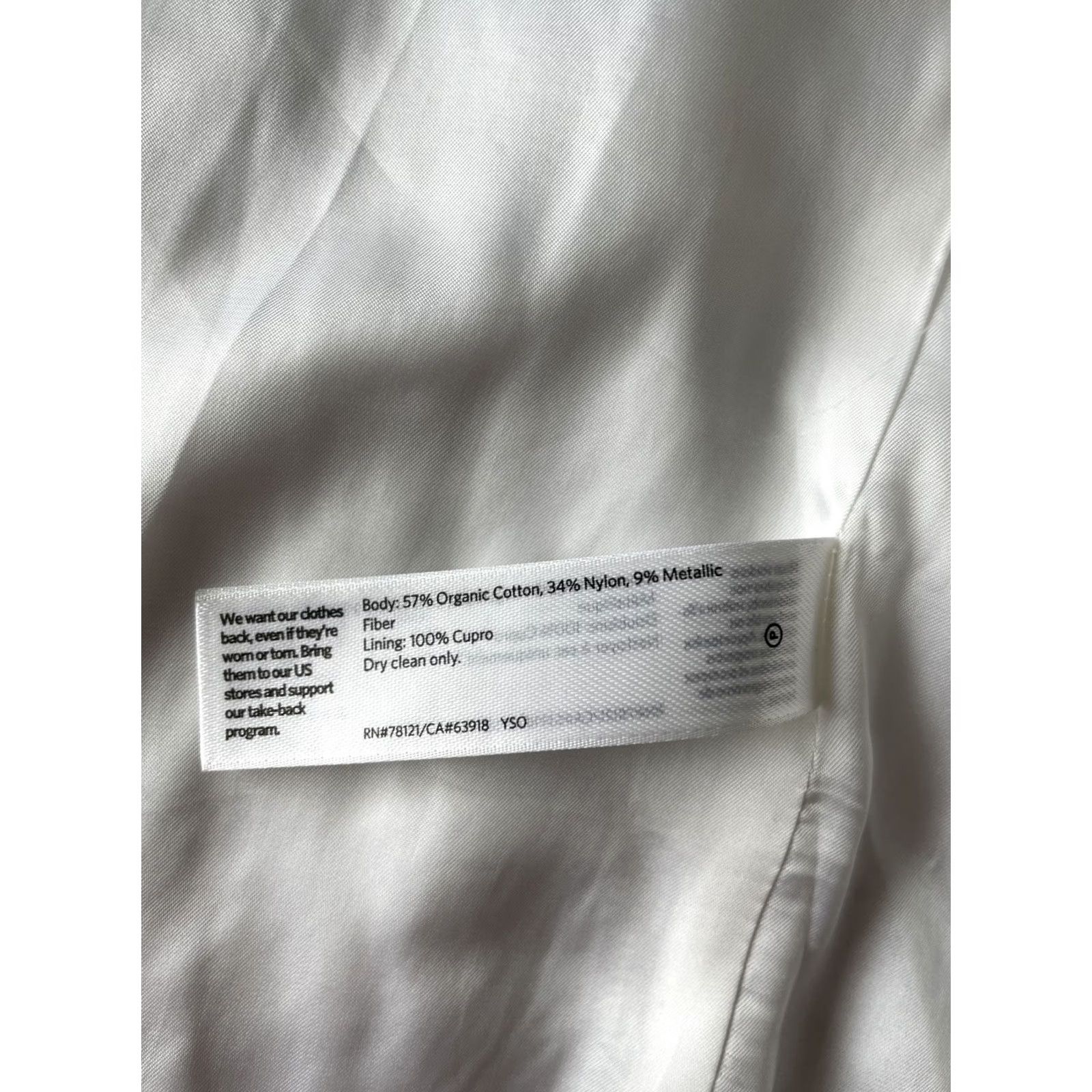 Eileen Fisher Eileen Fisher White Satin Crepe Organic Cotton Open Front Top Womens Medium Size M / US 6-8 / IT 42-44 - 6 Thumbnail