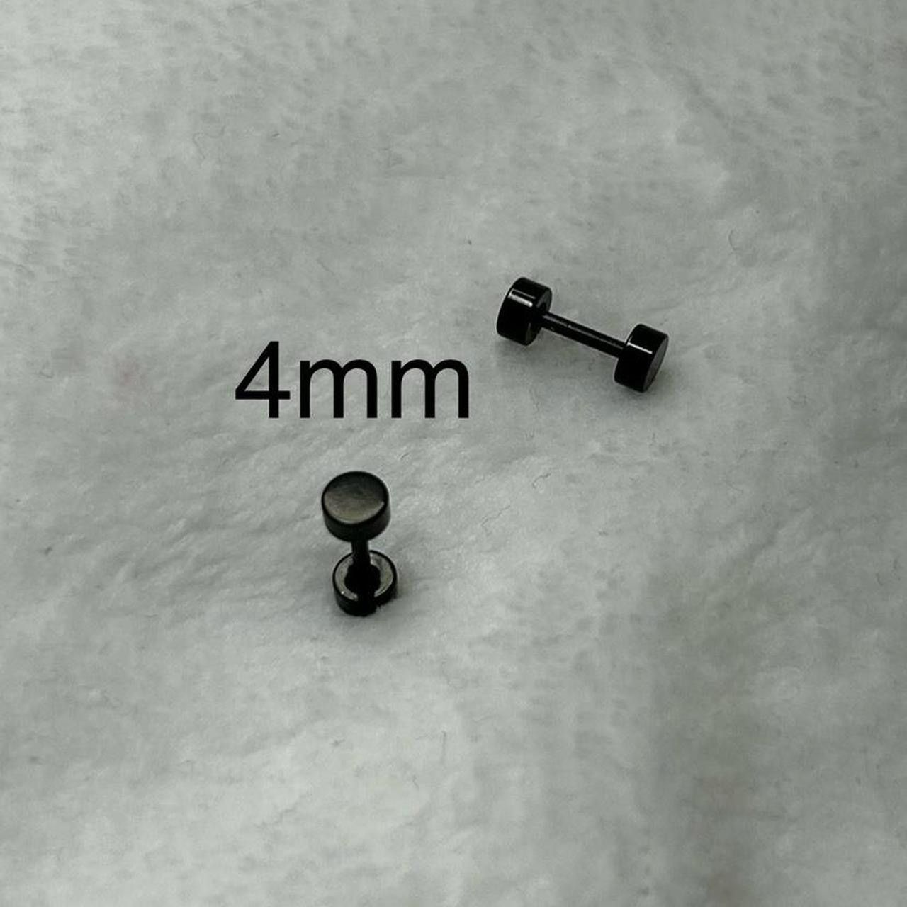 Jewelry Black Flat Round Plugs Stud Earrings - ERG Size ONE SIZE - 1 Thumbnail