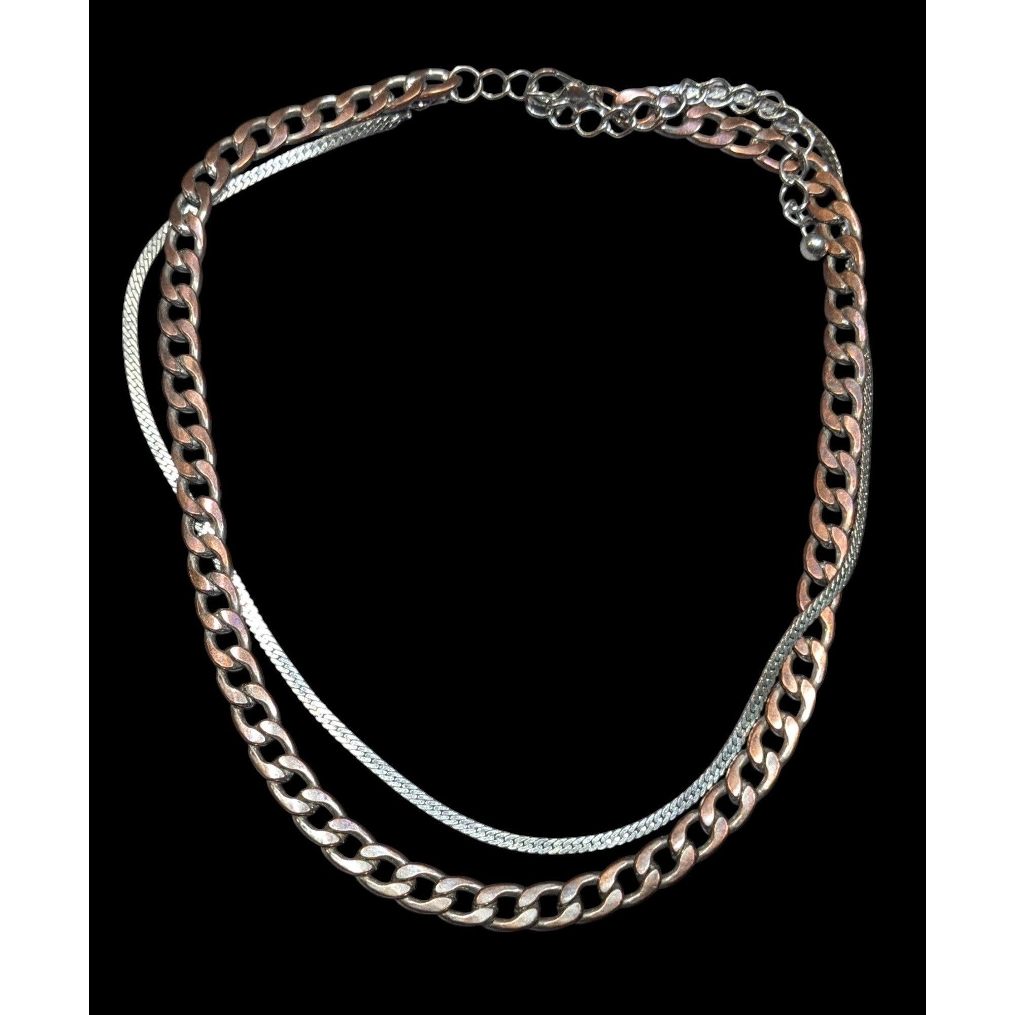 Other Silver And Copper Tone Multilayer Chain Necklace Size ONE SIZE - 2 Thumbnail