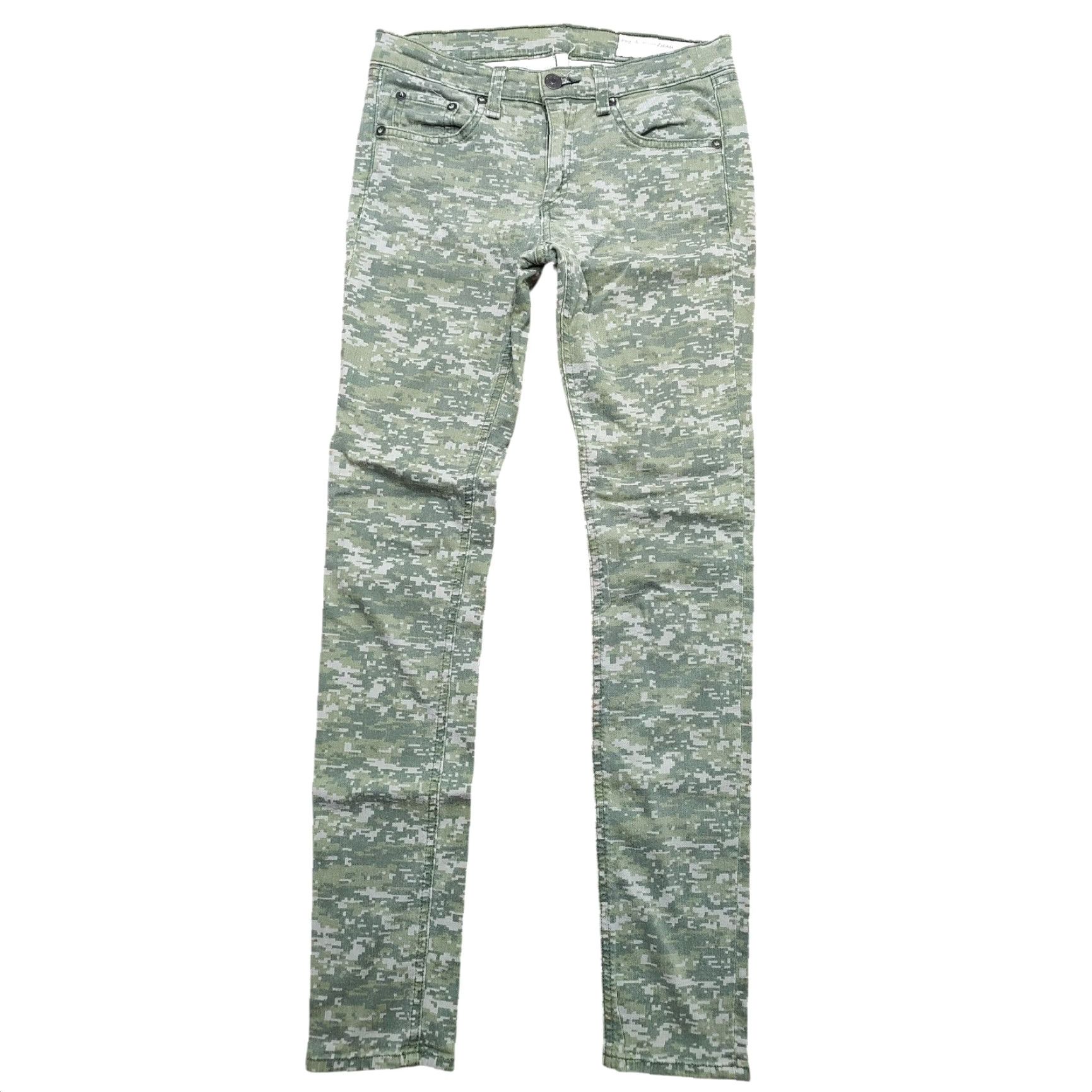 Rag & Bone Rag & Bone Jeans Womens Skinny Low Rise Slim Stretch 5-Pocket Green Camouflage 27 x 28 | Denim Cotton Spandex Tencel USA Vintage N/A Size 27" / US 4 / IT 40 - 2 Thumbnail