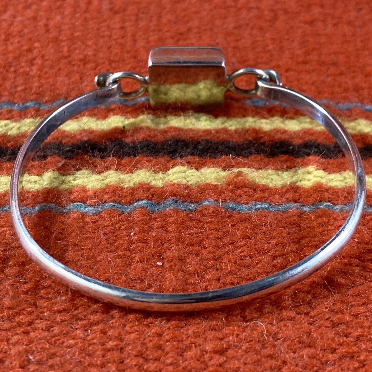 Japanese Brand Vtg Sterling Silver Black Onyx Square Geometric Cuff Grunge Size ONE SIZE - 4 Thumbnail