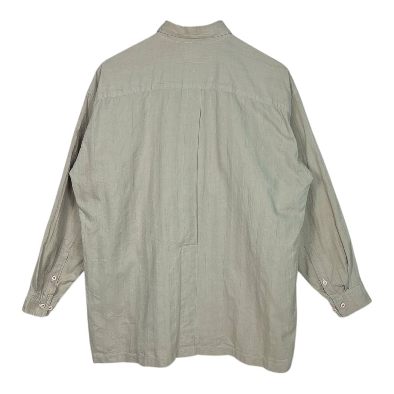Issey Miyake Vintage 80s Issey Miyake I.S. Striped Shirt Beige Size US M / EU 48-50 / 2 - 2 Thumbnail