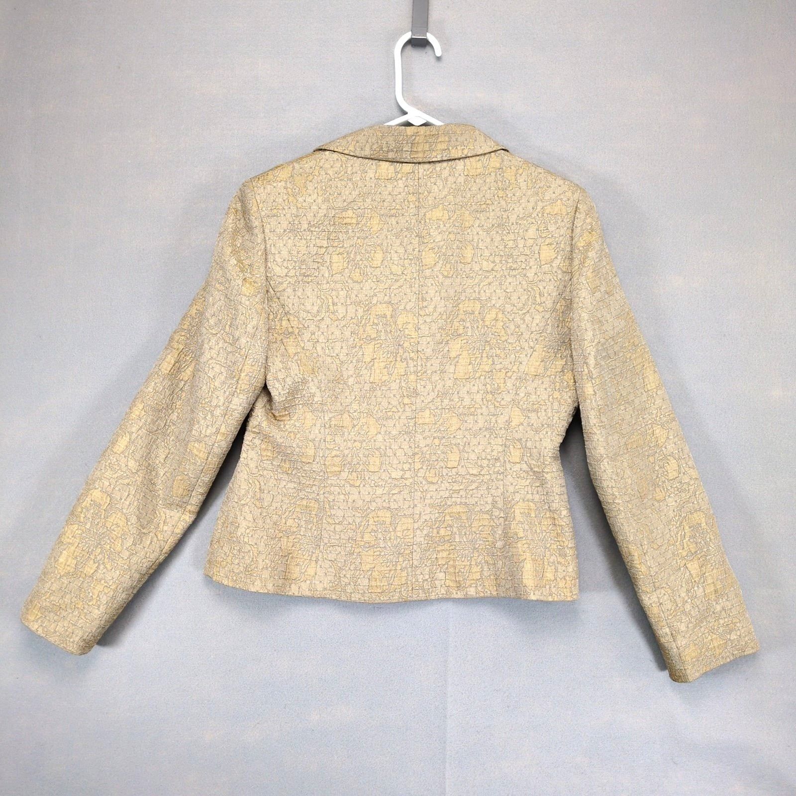 Jones New York Vtg Jones New York Size 8 Gold Animal Print Textured Blazer Size M / US 6-8 / IT 42-44 - 3 Thumbnail