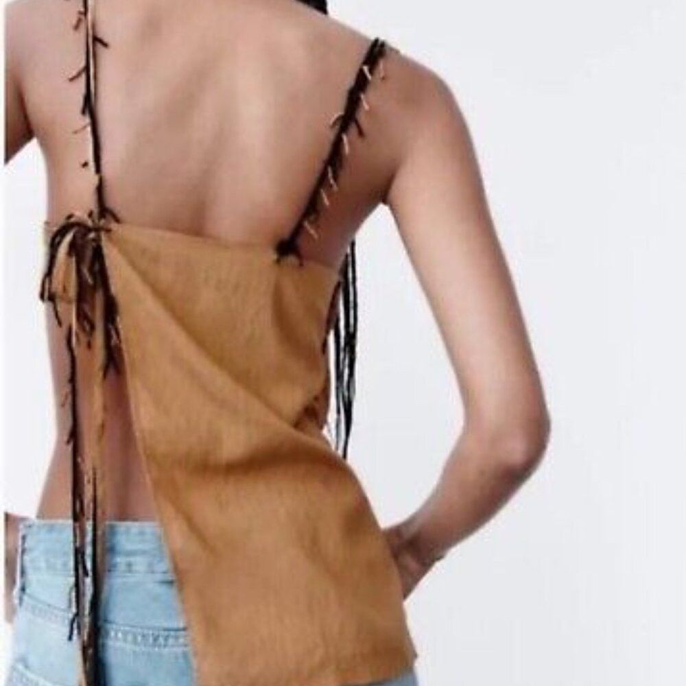 Zara NWT New ZARA Asymmetric Top With Beads Size S Size S / US 4 / IT 40 - 3 Thumbnail