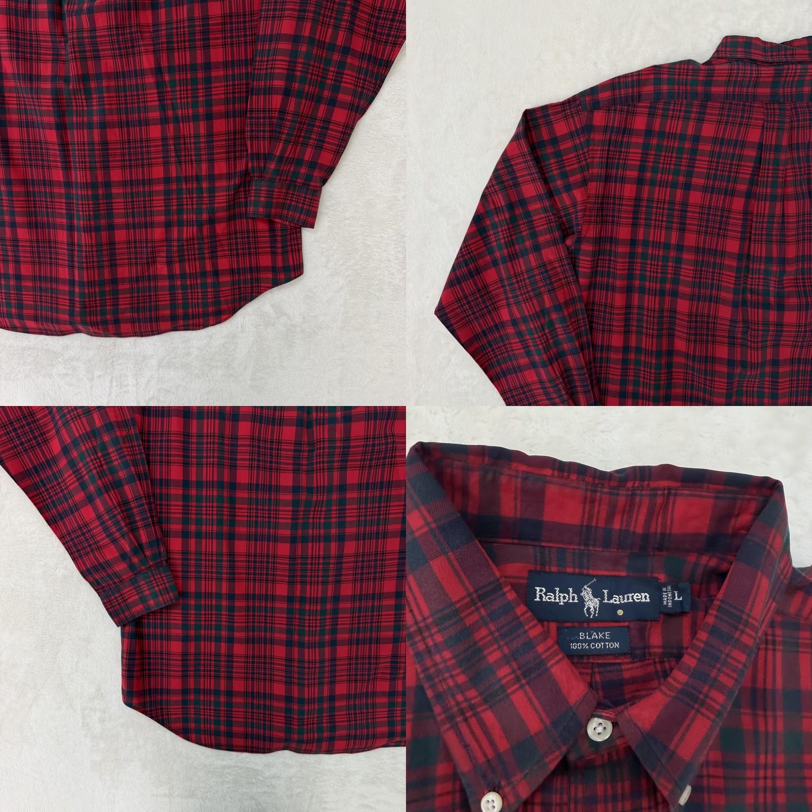 Ralph Lauren Ralph Lauren Blake Shirt Mens L Red Plaid Button-Down Long Sleeve Cotton Size US L / EU 52-54 / 3 - 9 Thumbnail