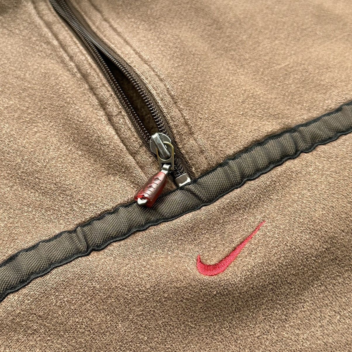 Nike × Vintage Nike Vintage 90s Center Logo Brown Faded 1/3 Zip Sweatshirt Size US XXL / EU 58 / 5 - 9 Thumbnail