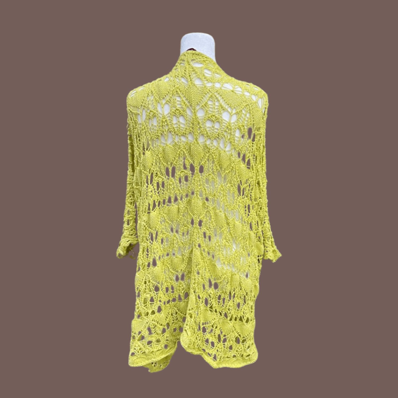 Betsey Johnson VTG Crochet Cardigan | Betsey Apple Green | Y2K Spritecore Size M / US 6-8 / IT 42-44 - 4 Thumbnail