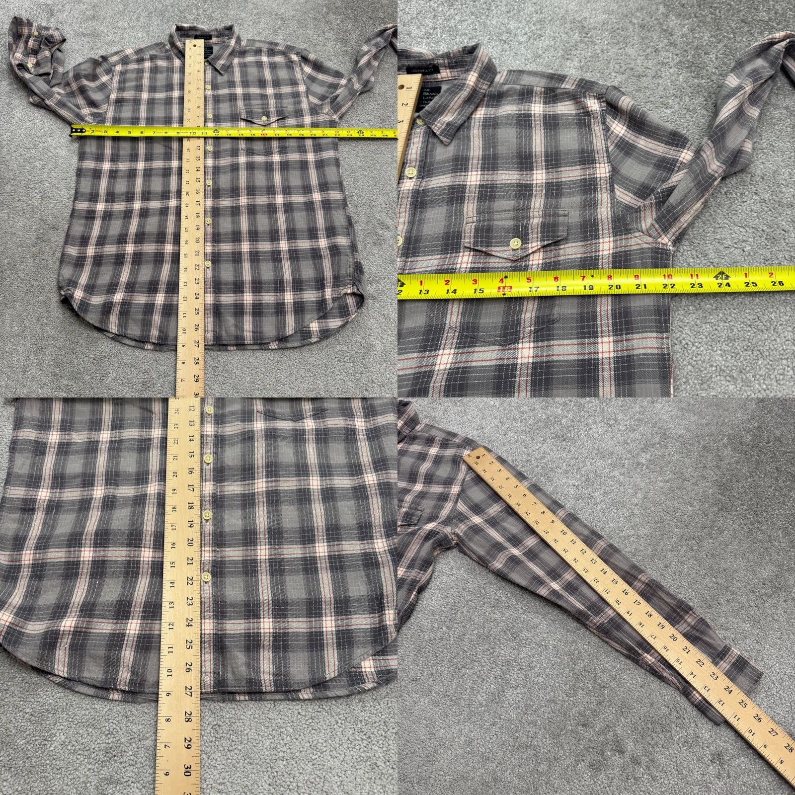 Lucky Brand Lucky Brand Flannel Button Down shirt Mens L Gray Brown Plaid Cotton Casual Shirt Size US L / EU 52-54 / 3 - 9 Thumbnail