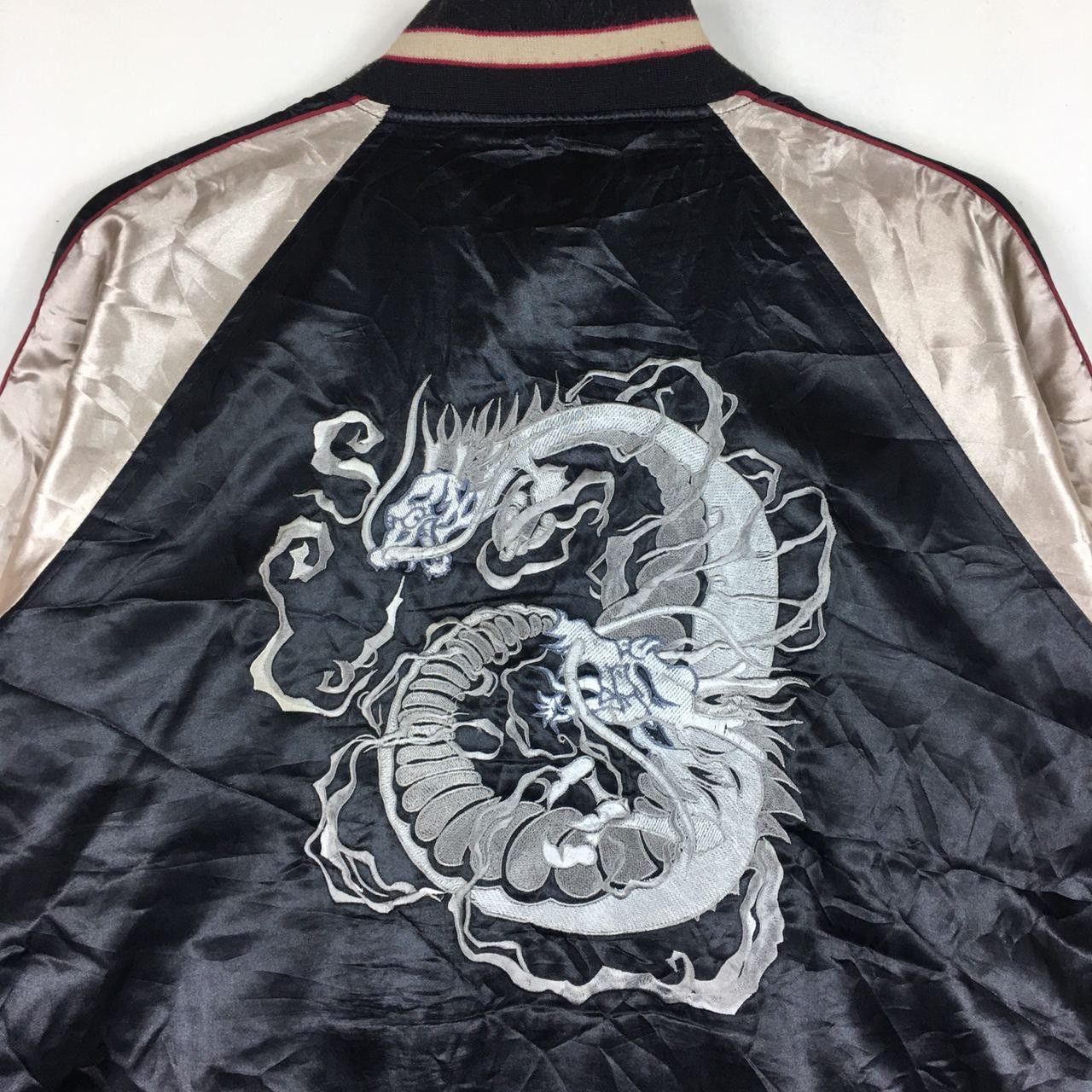 Vintage Vintage SUKAJAN White Dragon Ryu Embroidery Japan Souvenir Size L / US 10 / IT 46 - 3 Thumbnail