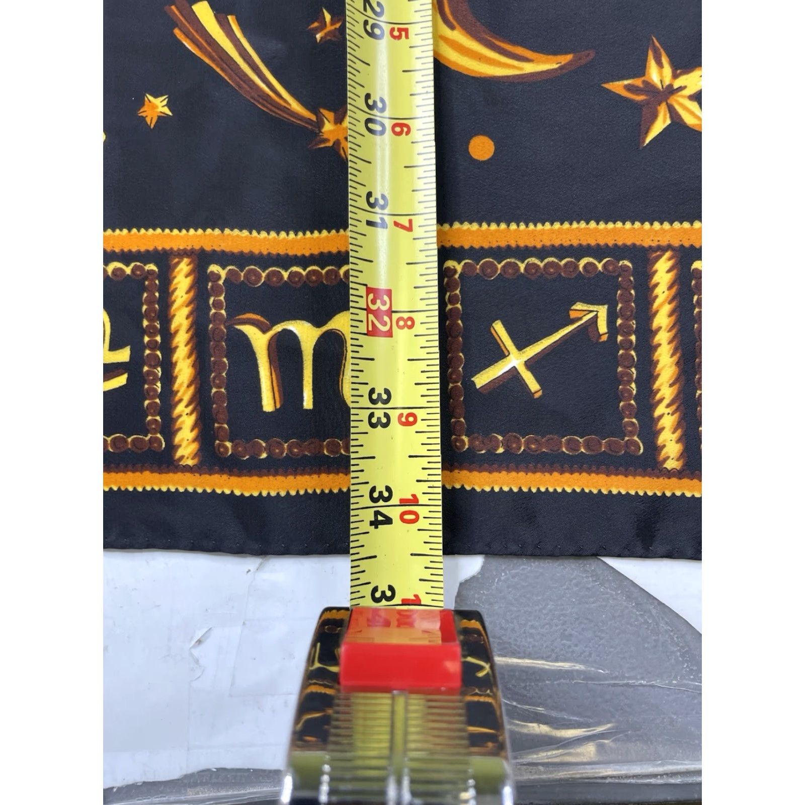 Versace VINTAGE Versace Zodiac Silk Sun Moon Stars Black Sole France Horoscope Women Scarve Silk 100% Black Zodiac Horoscope France Women Size ONE SIZE - 4 Thumbnail