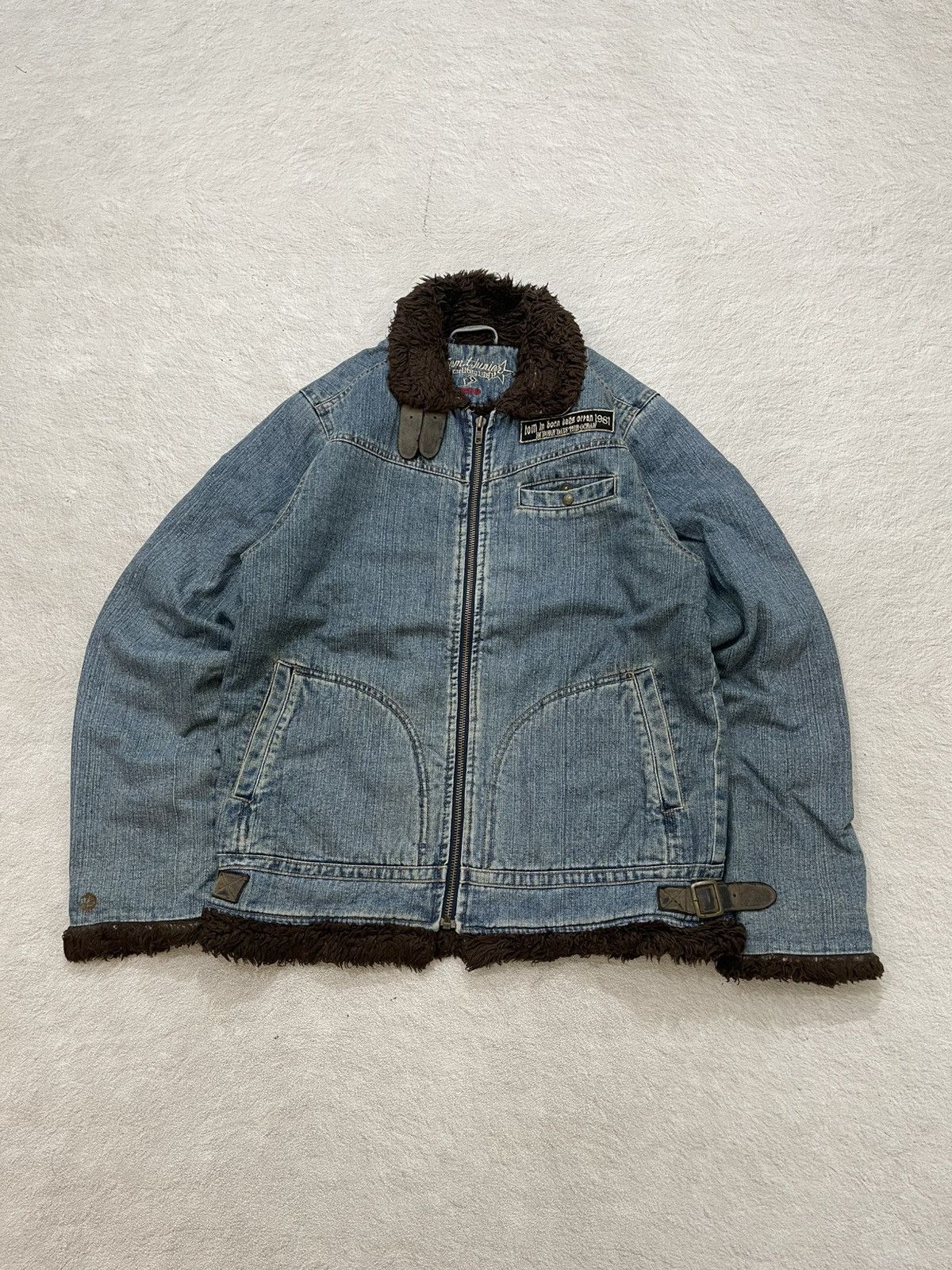 14th Addiction 2000s Tom n Born Japan Denim Collar Jacket Patch Grunge LGB Size US L / EU 52-54 / 3 - 1 Thumbnail