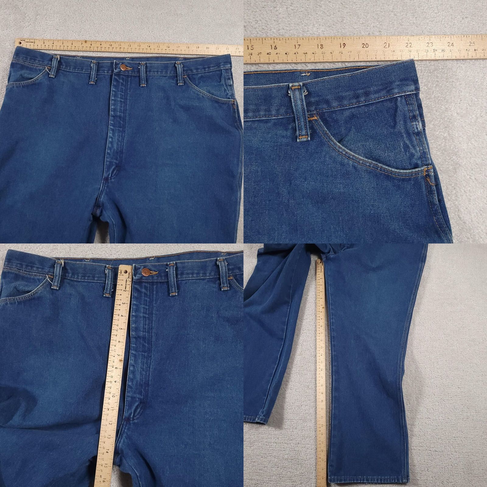 Wrangler VINTAGE Wrangler Jeans Mens 46x30 Blue Relaxed Fit Classic Five Pocket Denim Pants USA Wrangler Cowboy Cut 936DEN Mens Jeans Size US 30 / EU 46 - 8 Thumbnail