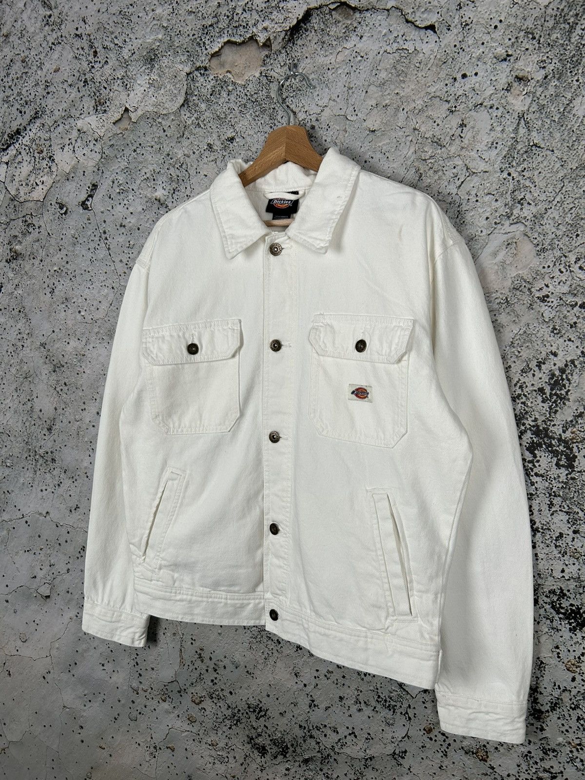 Dickies Dickies White Denim Jacket Trucker Workwear Skateboarding Size US S / EU 44-46 / 1 - 2 Thumbnail