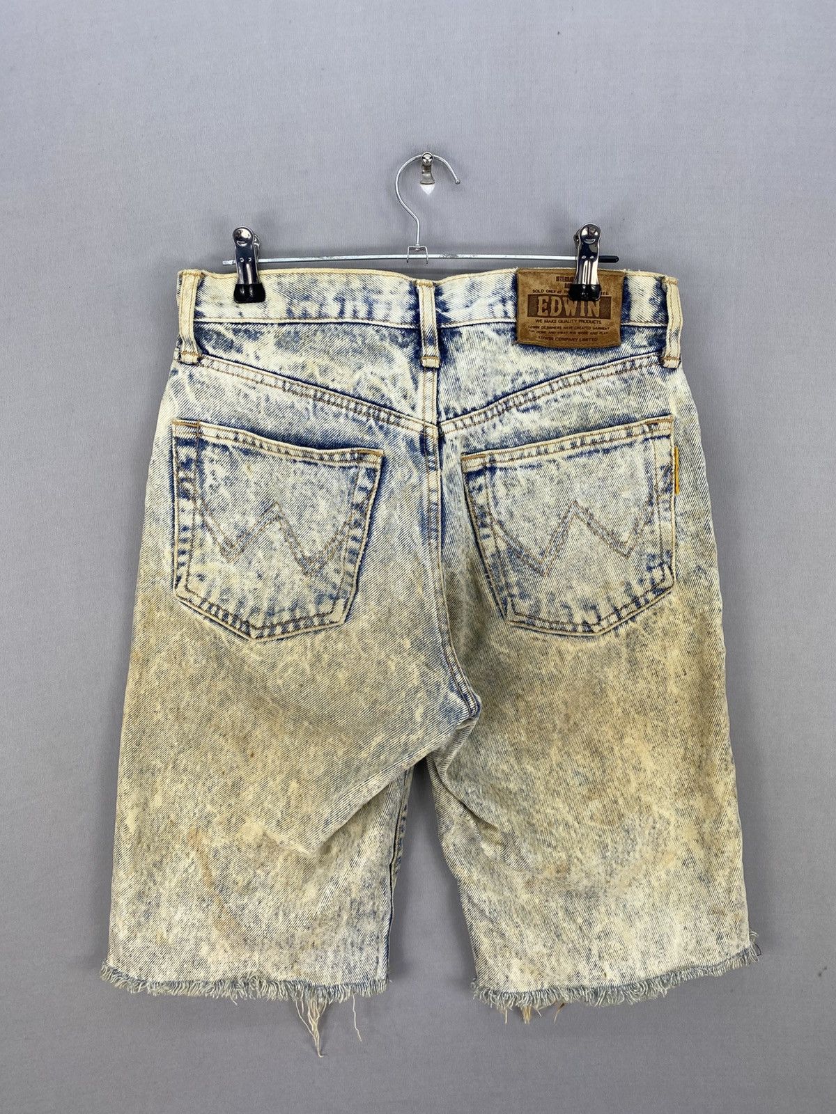 Edwin Vintage 90’s Edwin Acidwash Distressed Denim Short Pants Size US 28 / EU 44 - 4 Thumbnail
