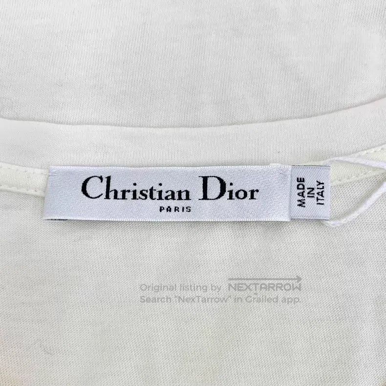 Dior Dior White striped logo letter print cotton round-neck sho Size M / US 6-8 / IT 42-44 - 5 Thumbnail