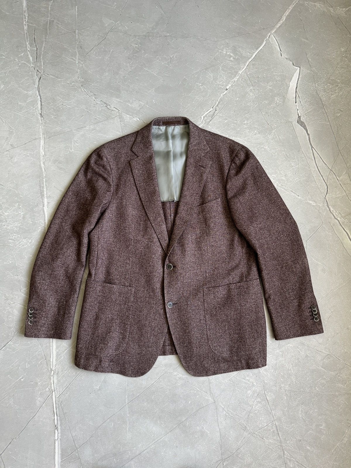 Suitsupply Suitsupply Ormezzano Cashmere Wool Blazer Burgundy Unlined Size 44S - 1 Thumbnail