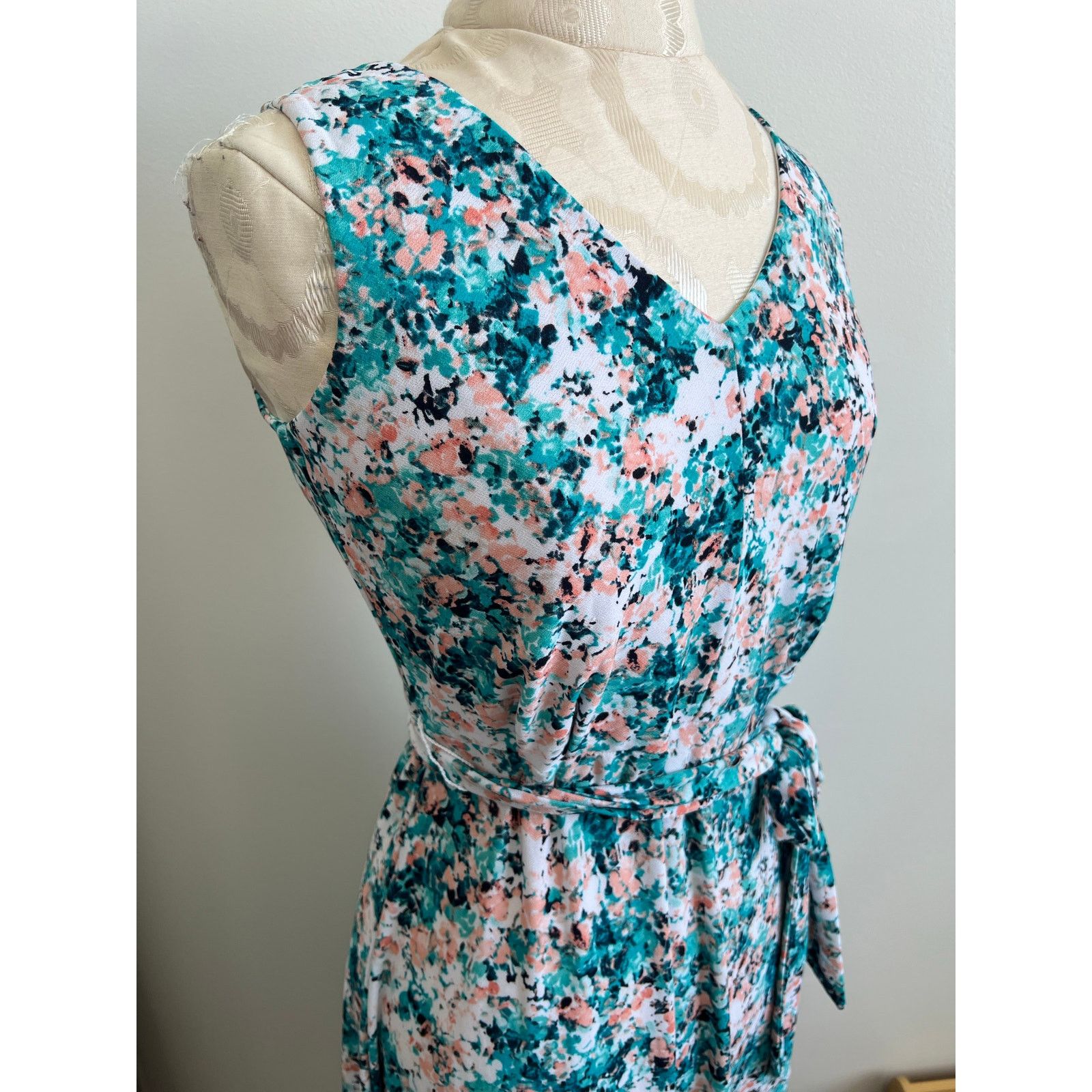 Apt. 9 Apt 9 V-Neck Sleeveless Floral Print Midi Dress Small Size S / US 4 / IT 40 - 2 Thumbnail