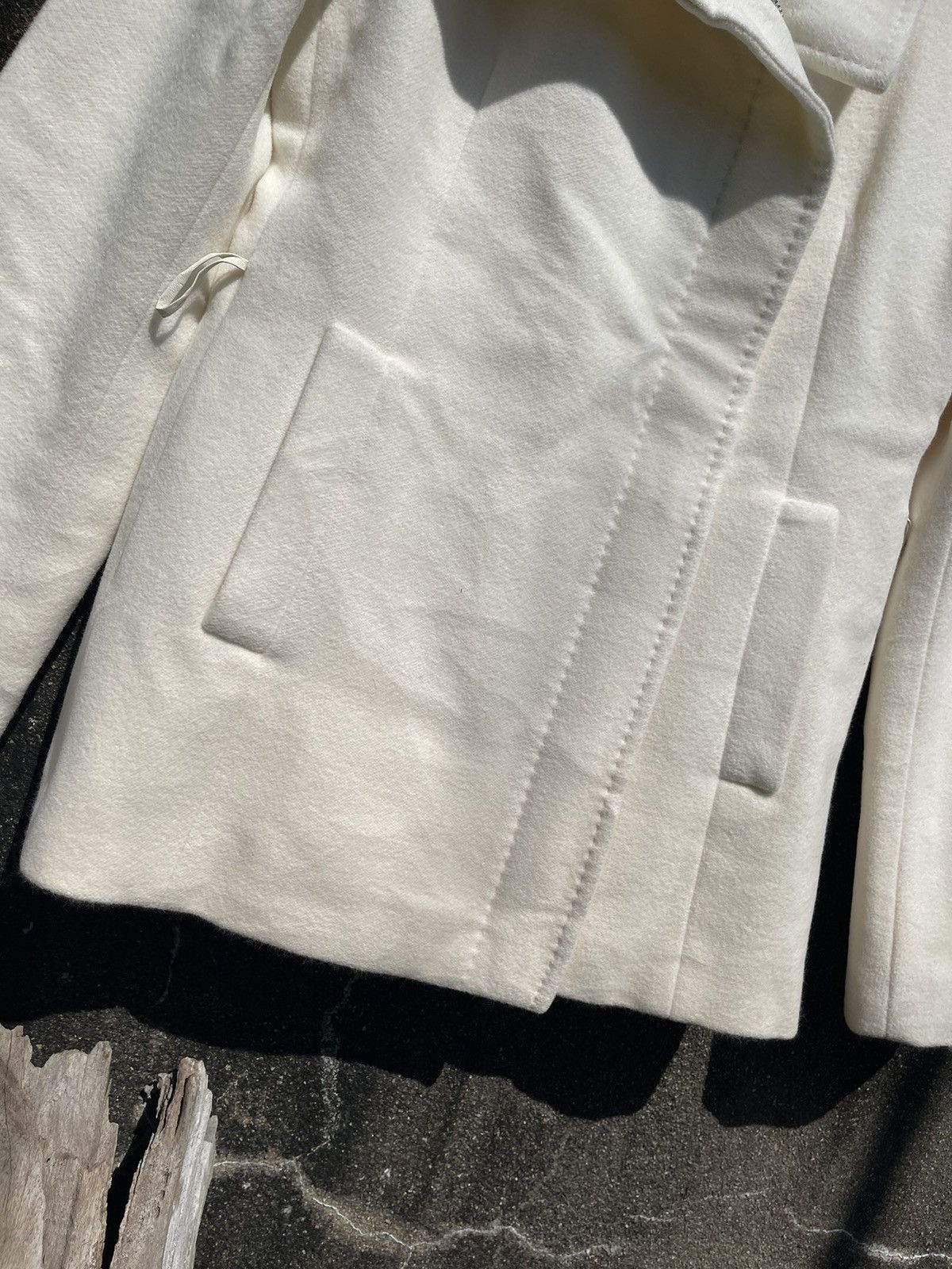 Designer Michel Klein Paris WKMK White Wool Blend Jacket Size S / US 4 / IT 40 - 3 Thumbnail