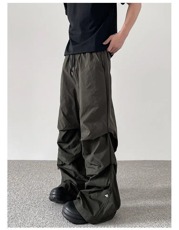 Japanese Brand × Jean Black Baggy Stacked Pants, Pleated Chunky Pants Size US 32 / EU 48 - 1 Thumbnail