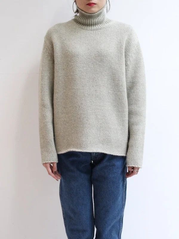 Auralee AURALEE CAMEL WOOL MIX KNIT TURTLE NECK P/O | Grailed