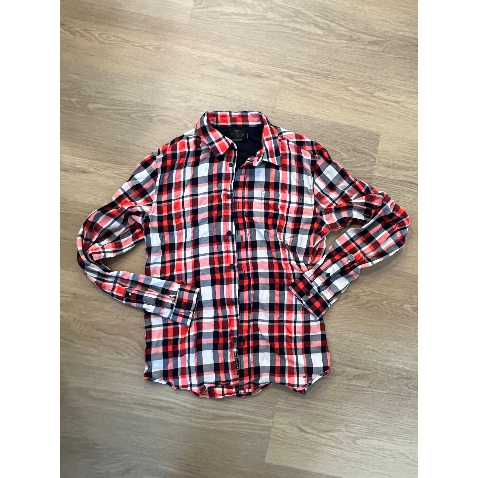 Scotch & Soda Scotch & Soda Shirt Men's Medium Orange/Red Plaid Size US L / EU 52-54 / 3 - 1 Thumbnail