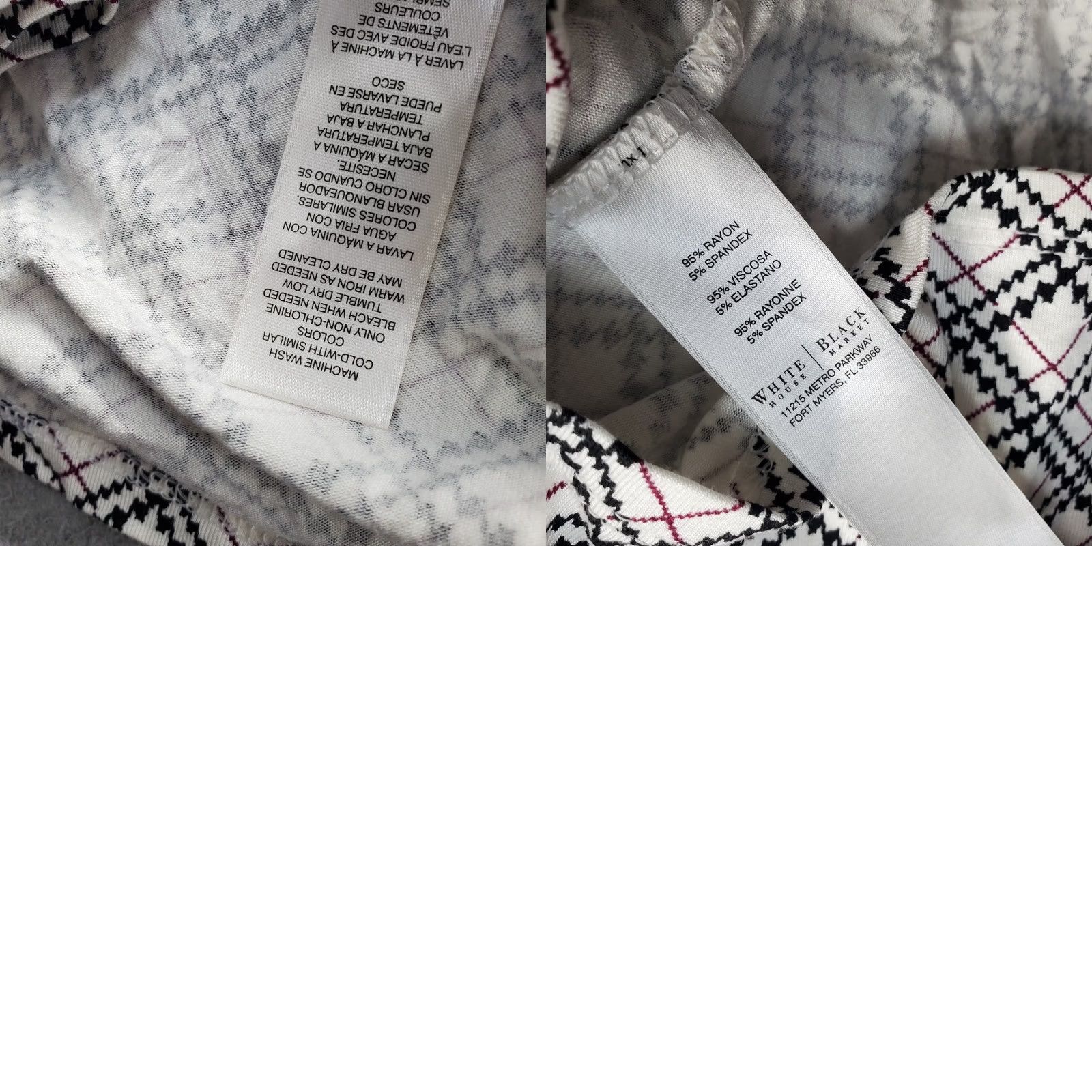 White House Black Market White House Black Market Knit Top Womens Medium Multi Plaid Stretch Scoop Neck Size M / US 6-8 / IT 42-44 - 8 Thumbnail