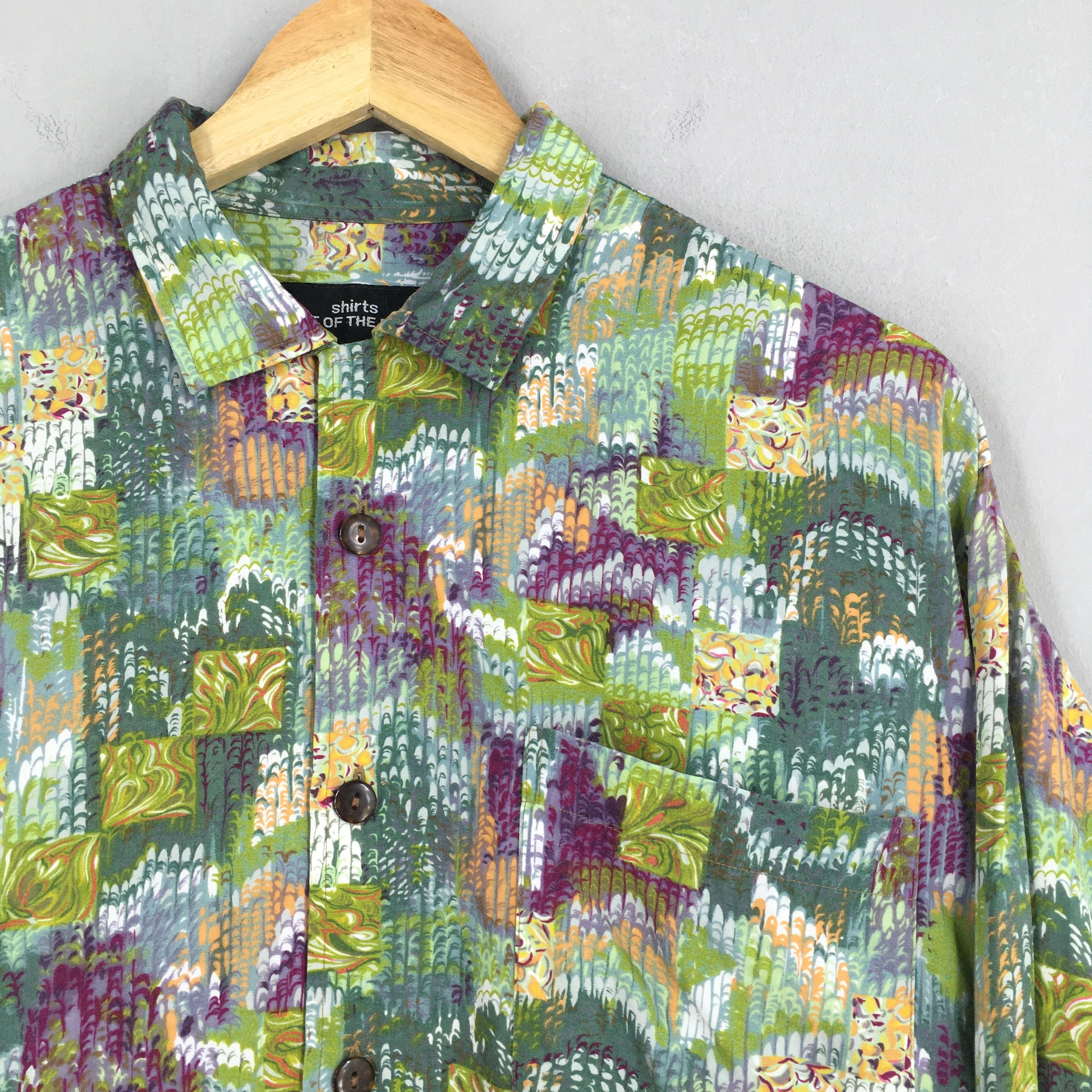 Vintage Vintage 90s Patchwork Abstract Funky Rayon Shirt XL Size US XL / EU 56 / 4 - 2 Thumbnail