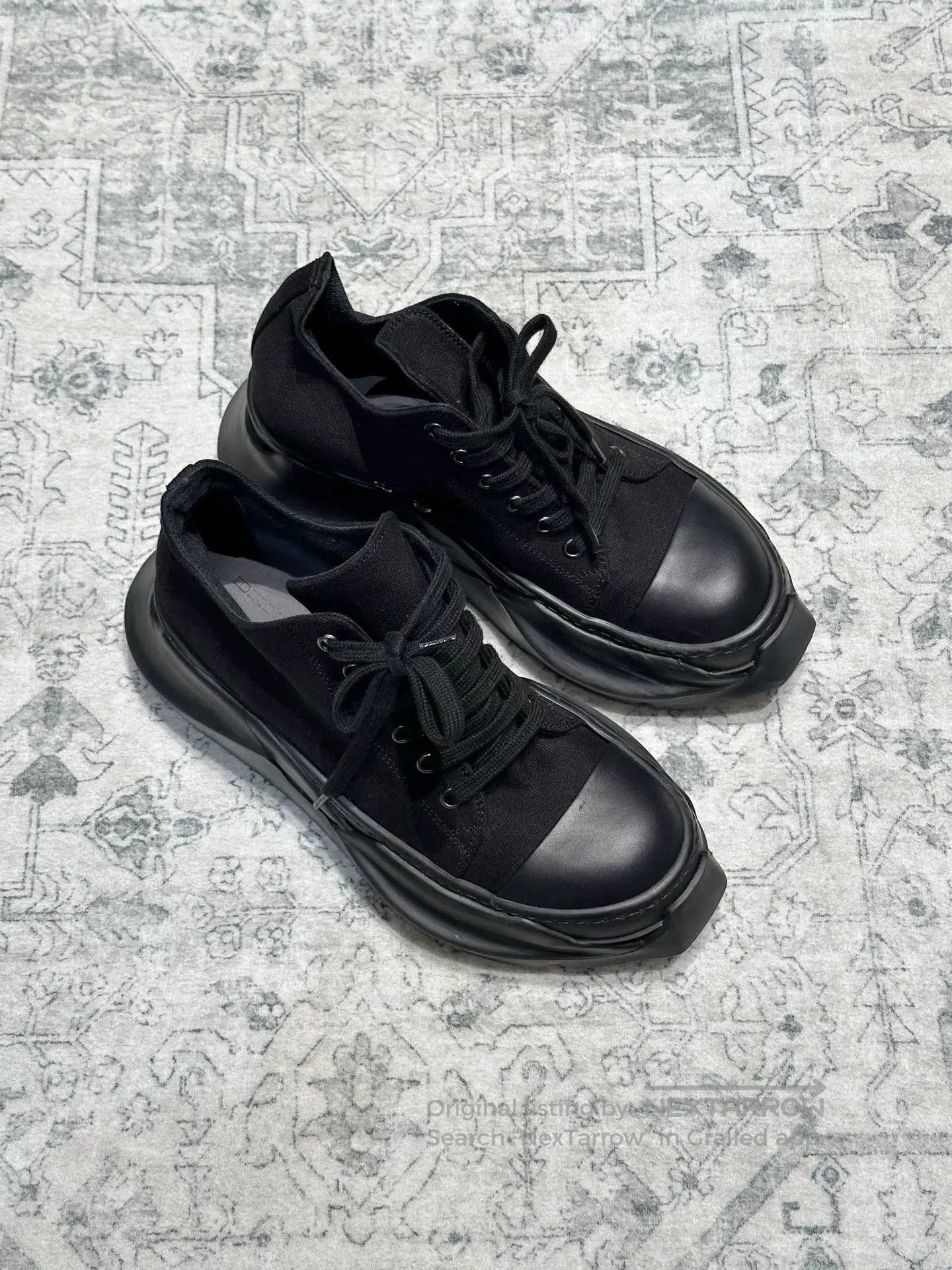 Rick Owens Rick Owens Platform Canvas Black Sneakers. Size US 6 / EU 39 - 1 Thumbnail
