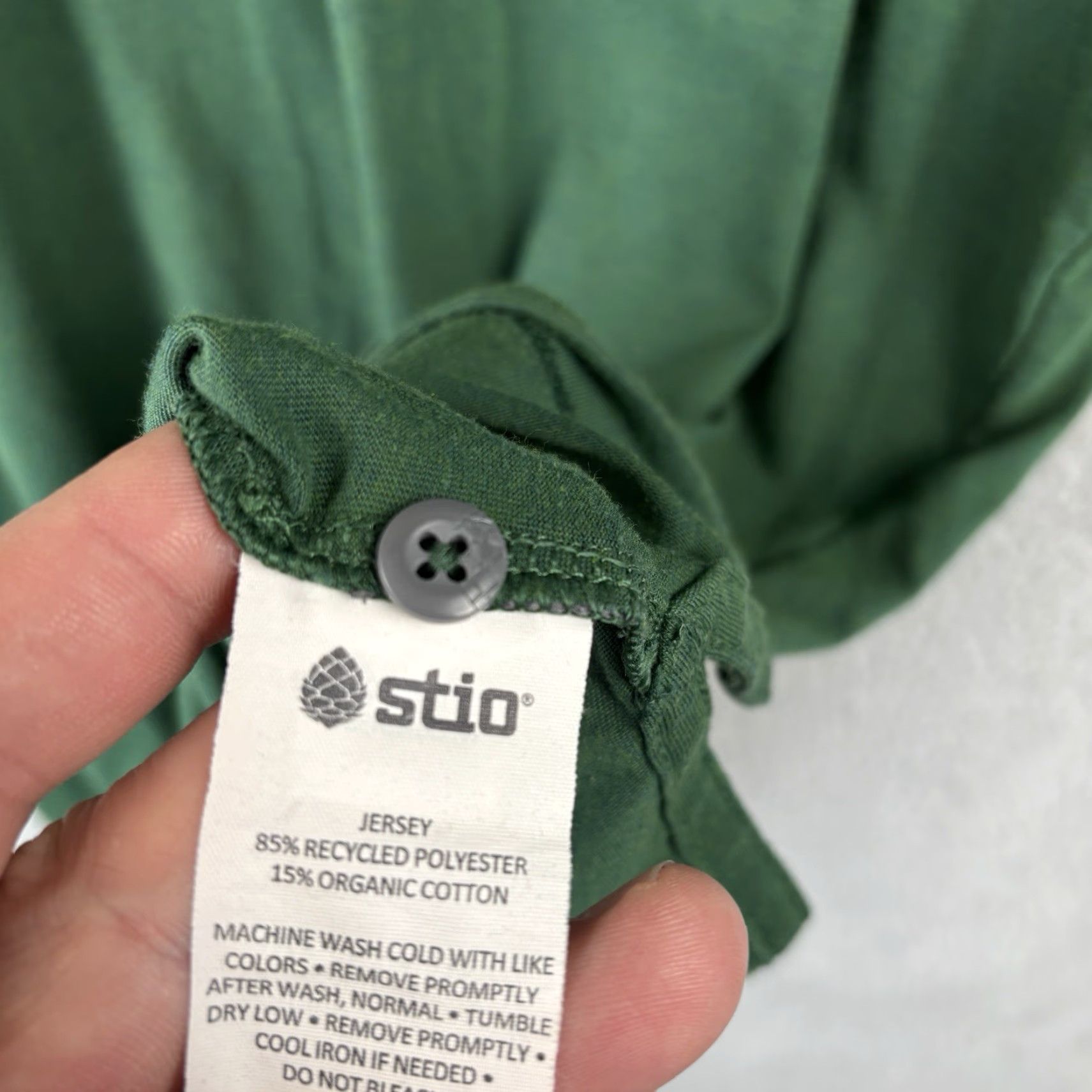 Vintage Stio Polo Shirt Mens L Green Jersey Golf Casual Short Sleeve Button Logo Pocket Stretch Lightweight Size US L / EU 52-54 / 3 - 3 Thumbnail