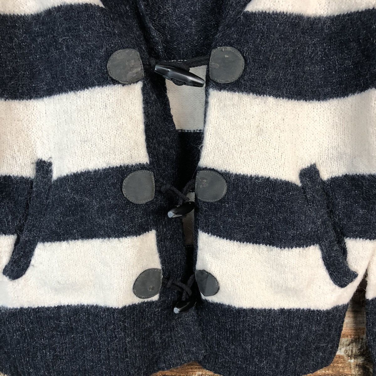 Japanese Brand × Solid and Striped DL Lepsim Stripe Black White Mohair Cardigan Knitwear #C563 Size M / US 6-8 / IT 42-44 - 9 Thumbnail