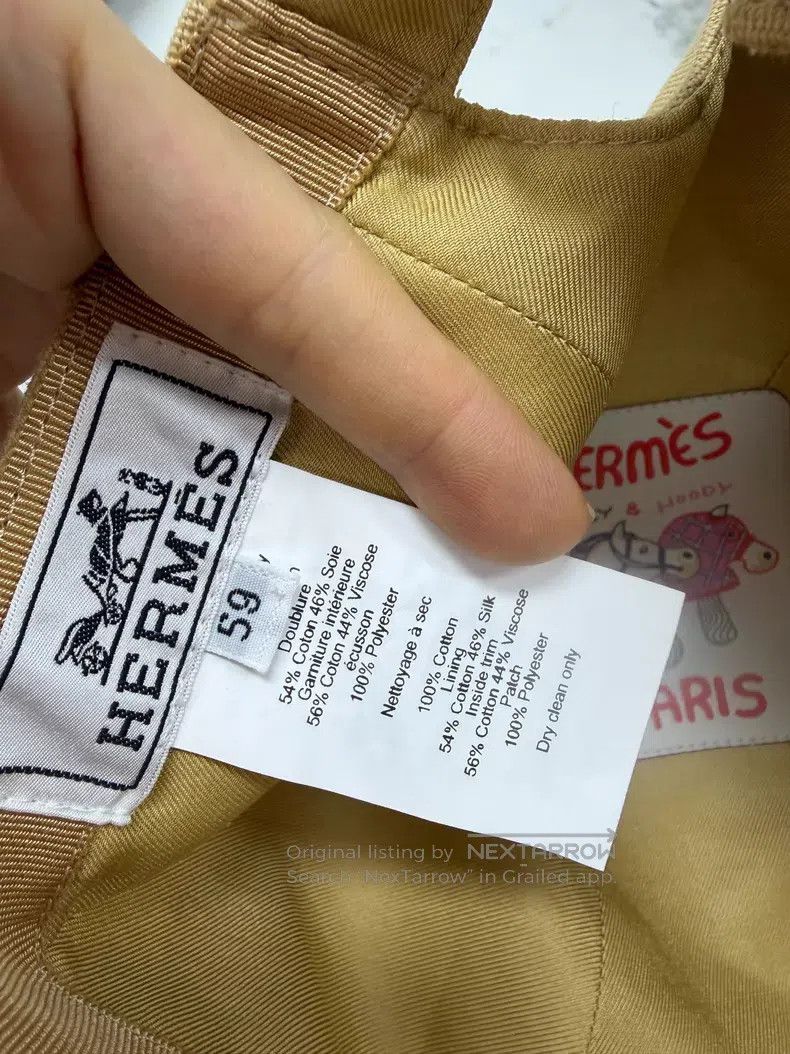 Hermes Hermes size 59 Pig Nose Shell Button Khaki Baseball Cap Size ONE SIZE - 5 Thumbnail