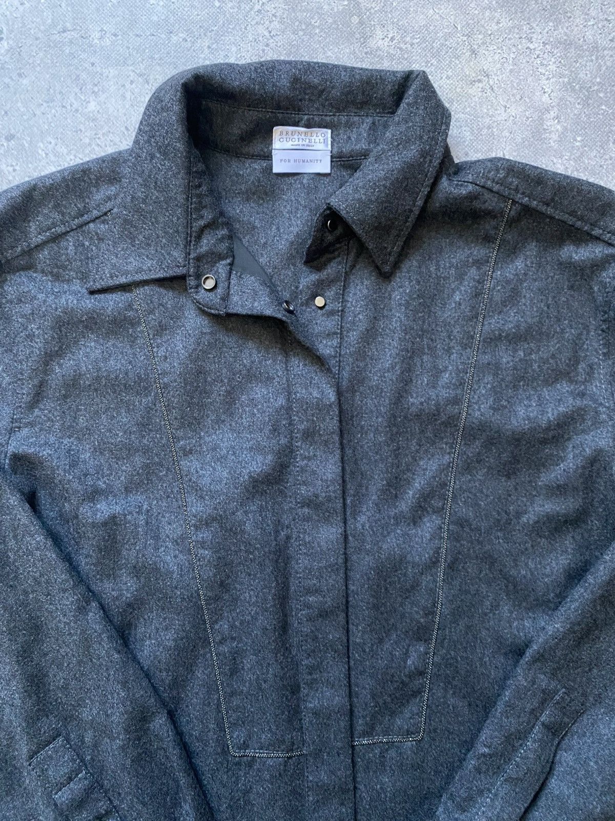 Brunello Cucinelli Brunello Cucinelli Humanity Women’s Gray Wool Dress Luxury Size L / US 10 / IT 46 - 4 Thumbnail