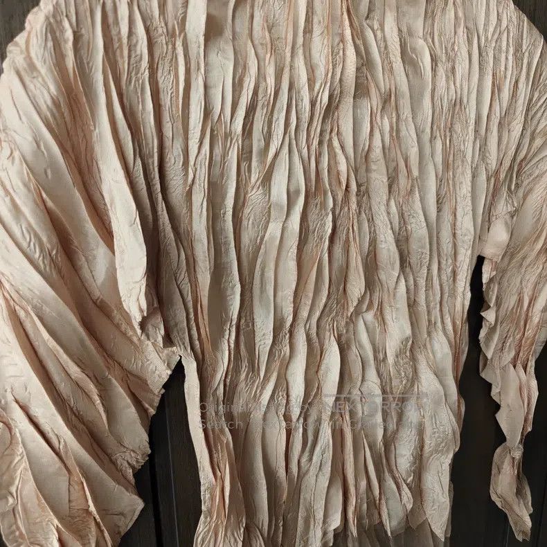Issey Miyake Issey Miyake Gold Pleated Tulle Patchwork Pleated Top Size L / US 10 / IT 46 - 2 Thumbnail
