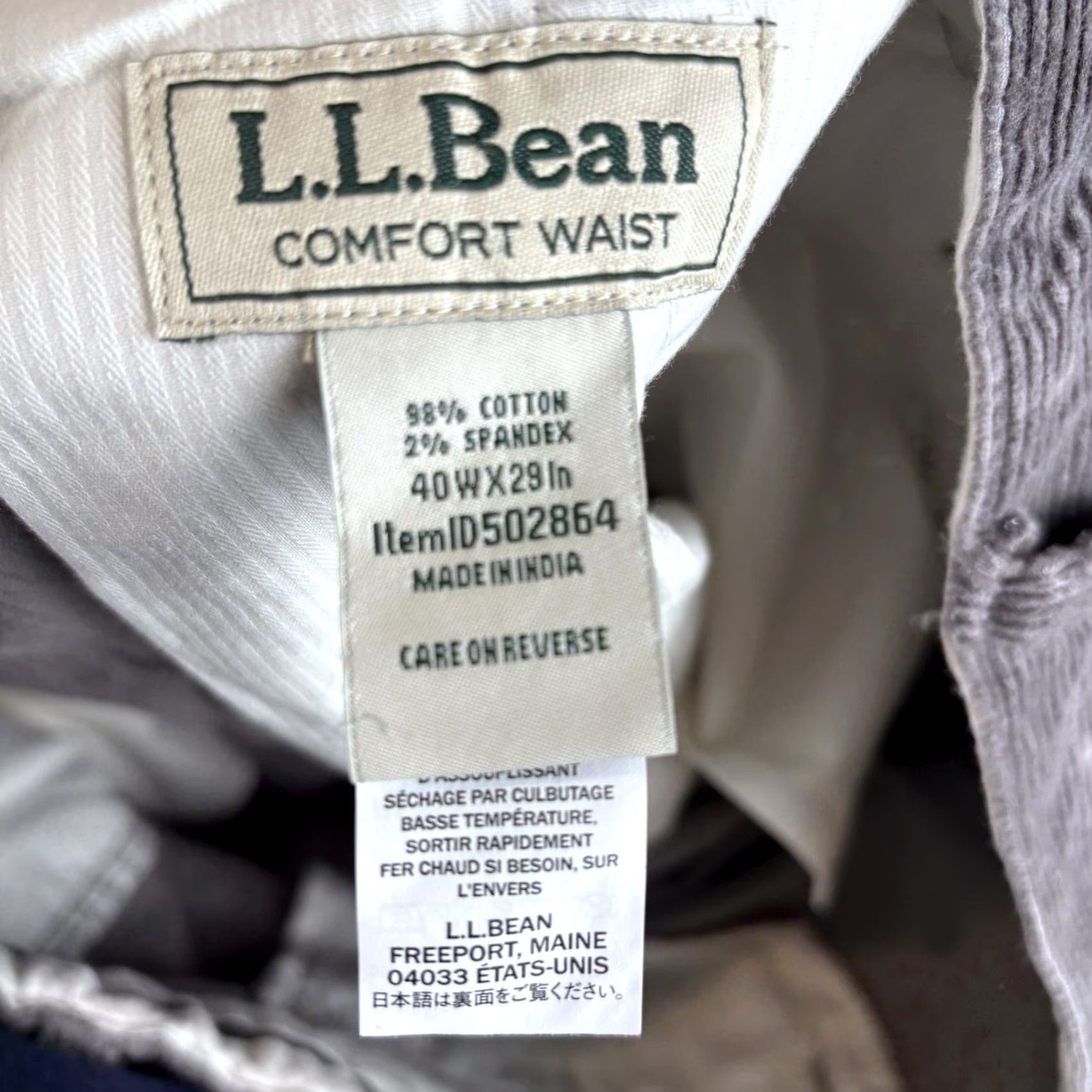 Vintage VINTAGE LL Bean Corduroy Pants Mens 40 x 29 Gray Comfort Waist Casual Shirt? Size US 40 / EU 56 - 7 Thumbnail