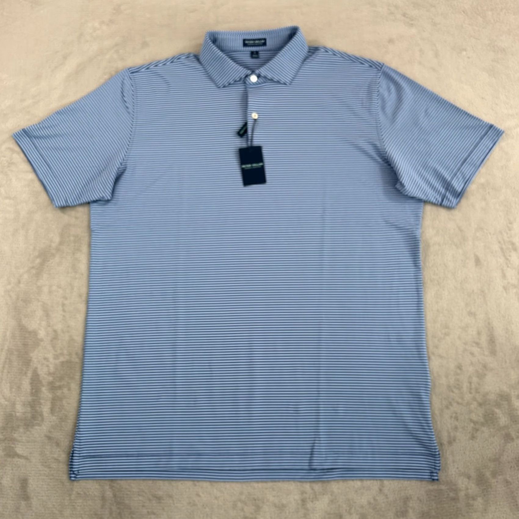 Peter Millar Peter Millar Crown Crafted Ambrose Performance Jersey Polo Shirt Men XL Blue Striped Polo Shirt NWT CXG-DS Size US XL / EU 56 / 4 - 5 Thumbnail