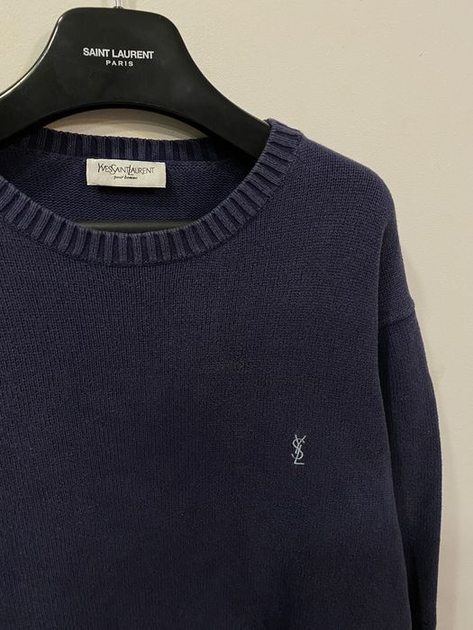 Vintage Navy YSL Sweater Knit | Grailed