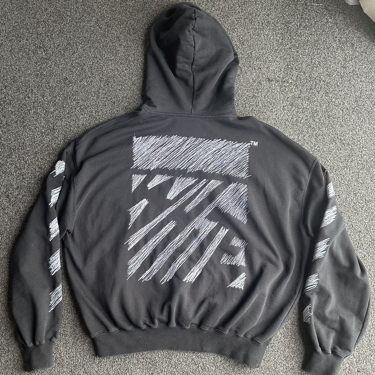 Off White Off White Diag Boxy Scribble Hoodie Grailed